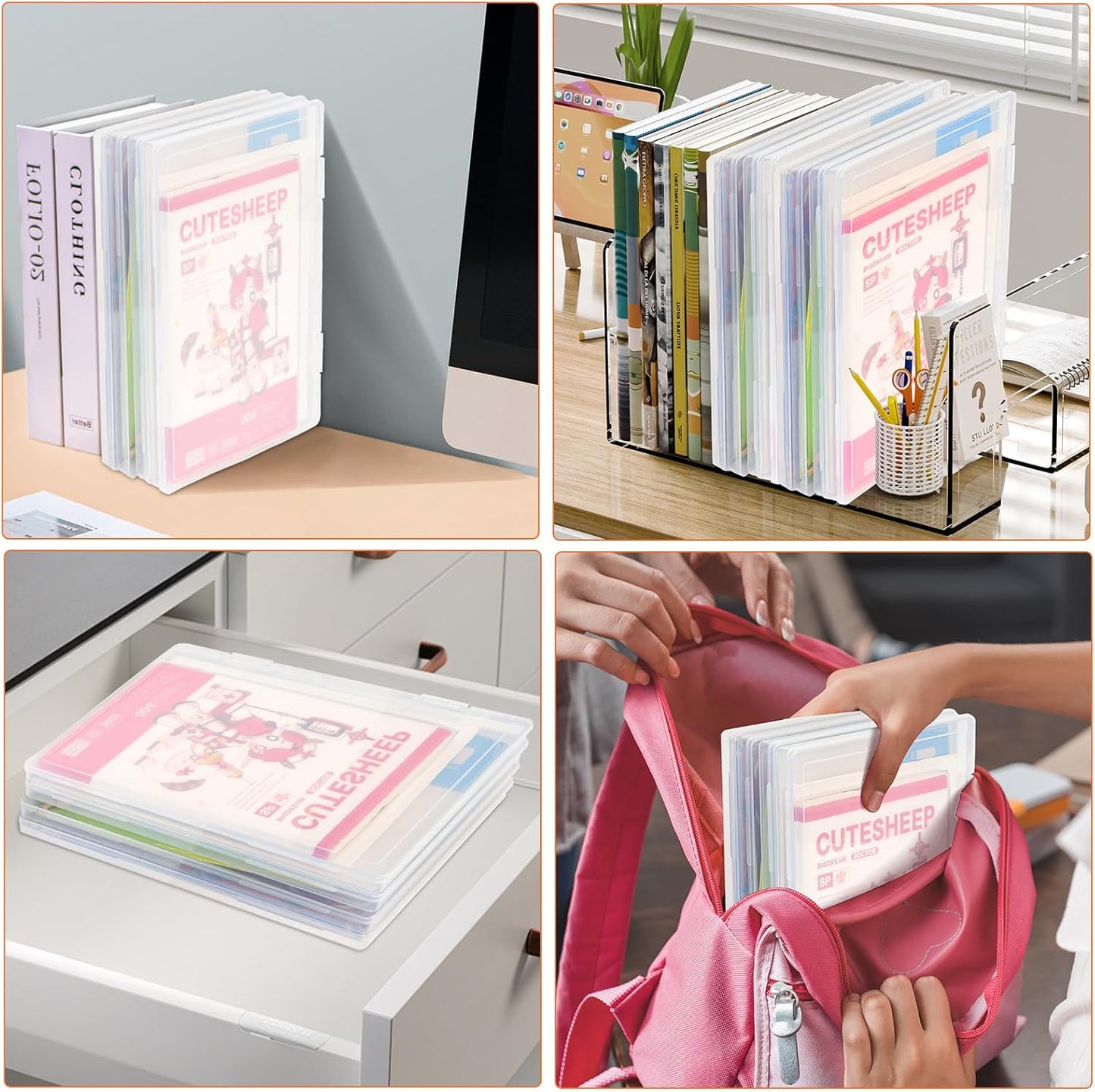 FUIJOL 11.5x8.5 Inch, 10 A4 (8.5 11.5inch-10pcs) Photo Storage Box Pcs Portable Board Game Storage Container, Paper