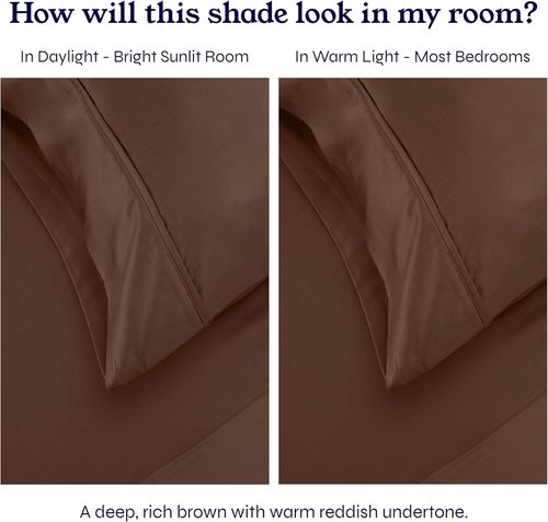 California Design Den Pillowcase Set - Soft 400 Thread Count Sateen, 100% Cotton, Set of 2, Espresso Brown