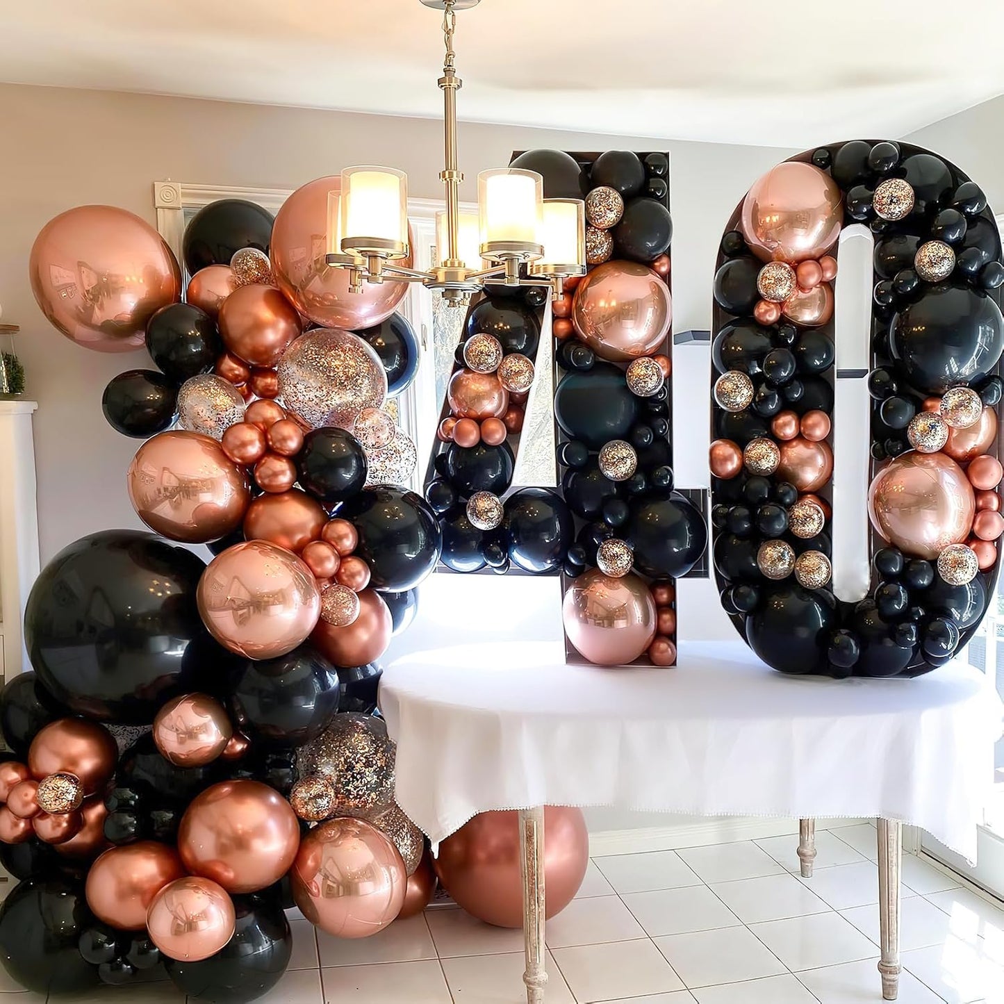 YAOWKY Rose Gold Balloons - 100PCS Latex Metallic Balloon Garland Arch Kit for Weddings & Parties | 18", 12", 10", 5" Sizes
