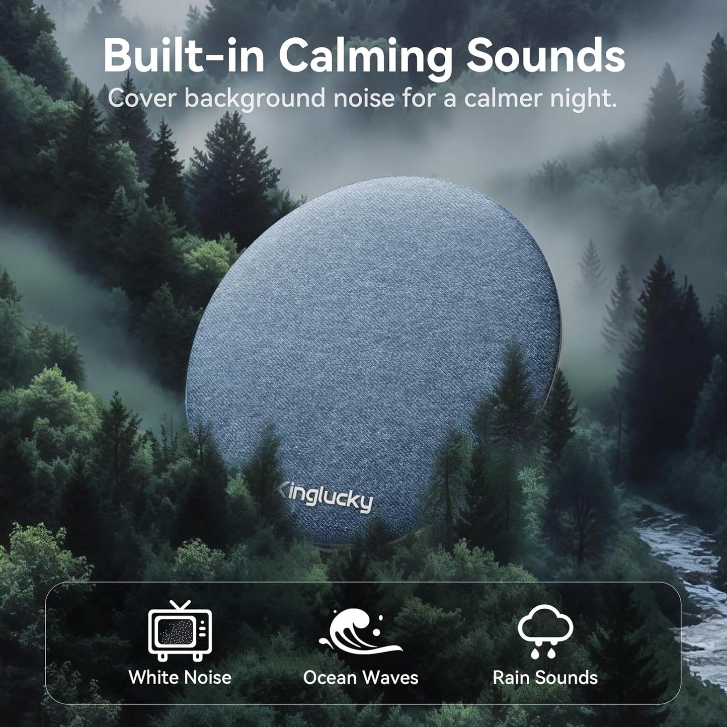 X50 Kinglucky Pillow Speaker for Sleeping, Mini Bluetooth Speaker Under Pillow with Built-in Pink Noise White Noise
