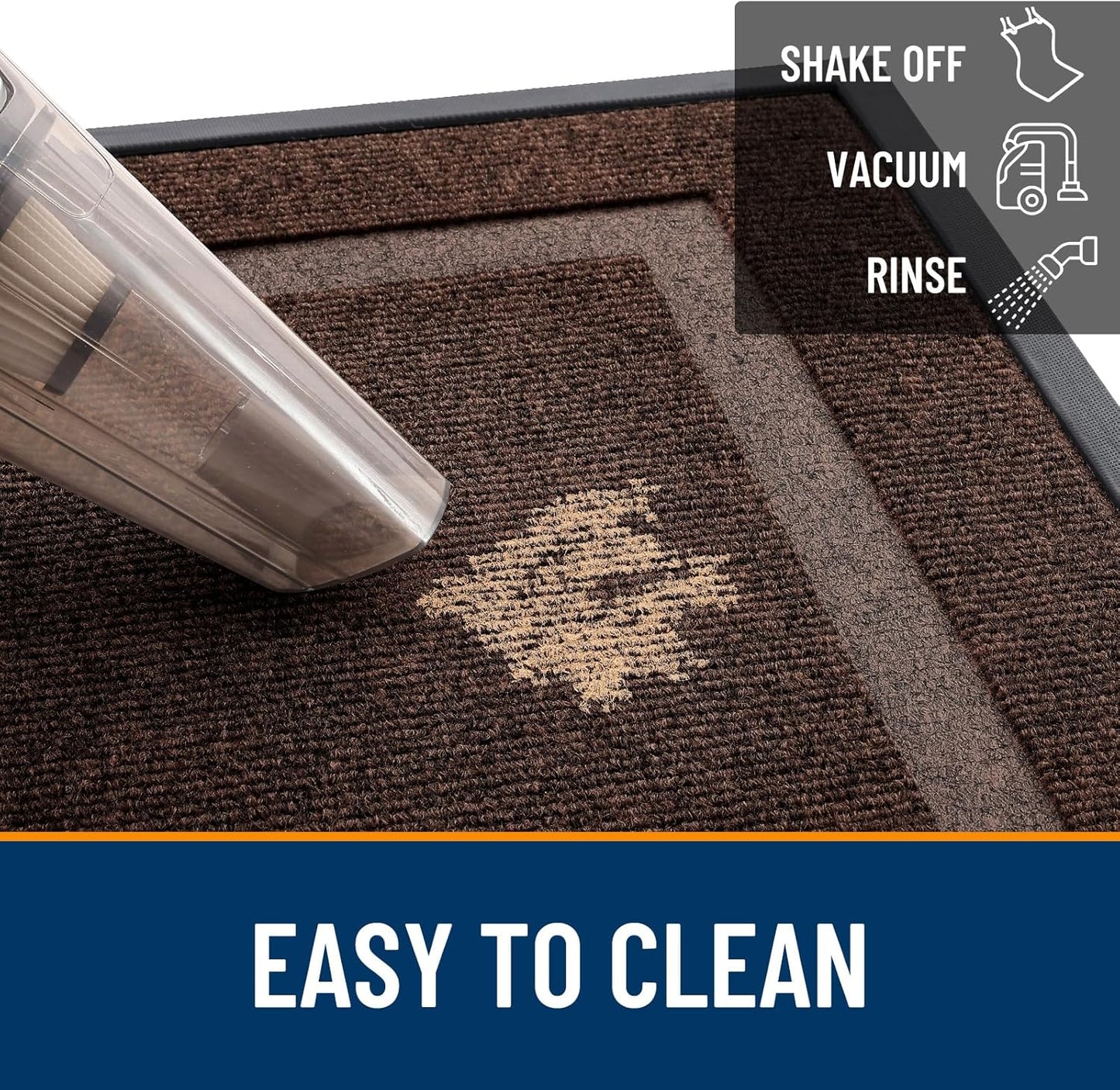 OLANLY Waterproof Front Door Mat - All-Season Indoor/Outdoor Doormat, Easy Clean, 35x23, Dark Brown