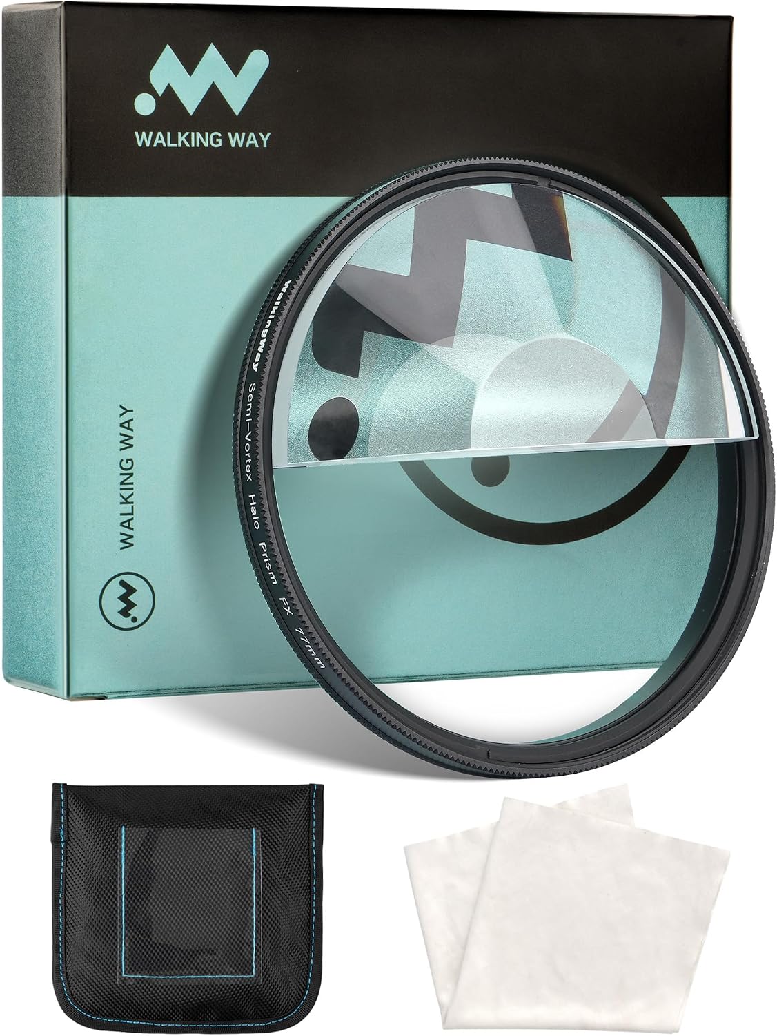 Walking Way 82mm Split Halo FX Prism Lens Filter, Rotating Half-Frame Blur & Halo Effect Filter for Portraits, Creative