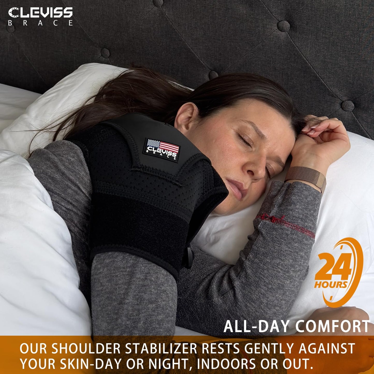 Shoulder Brace for Rotator Cuff - for Bursitis, Dislocated AC Joint, Labrum Tear, Tendonitis,Neoprene Compression Support Sleeve for Men and Women (Black L-XL)