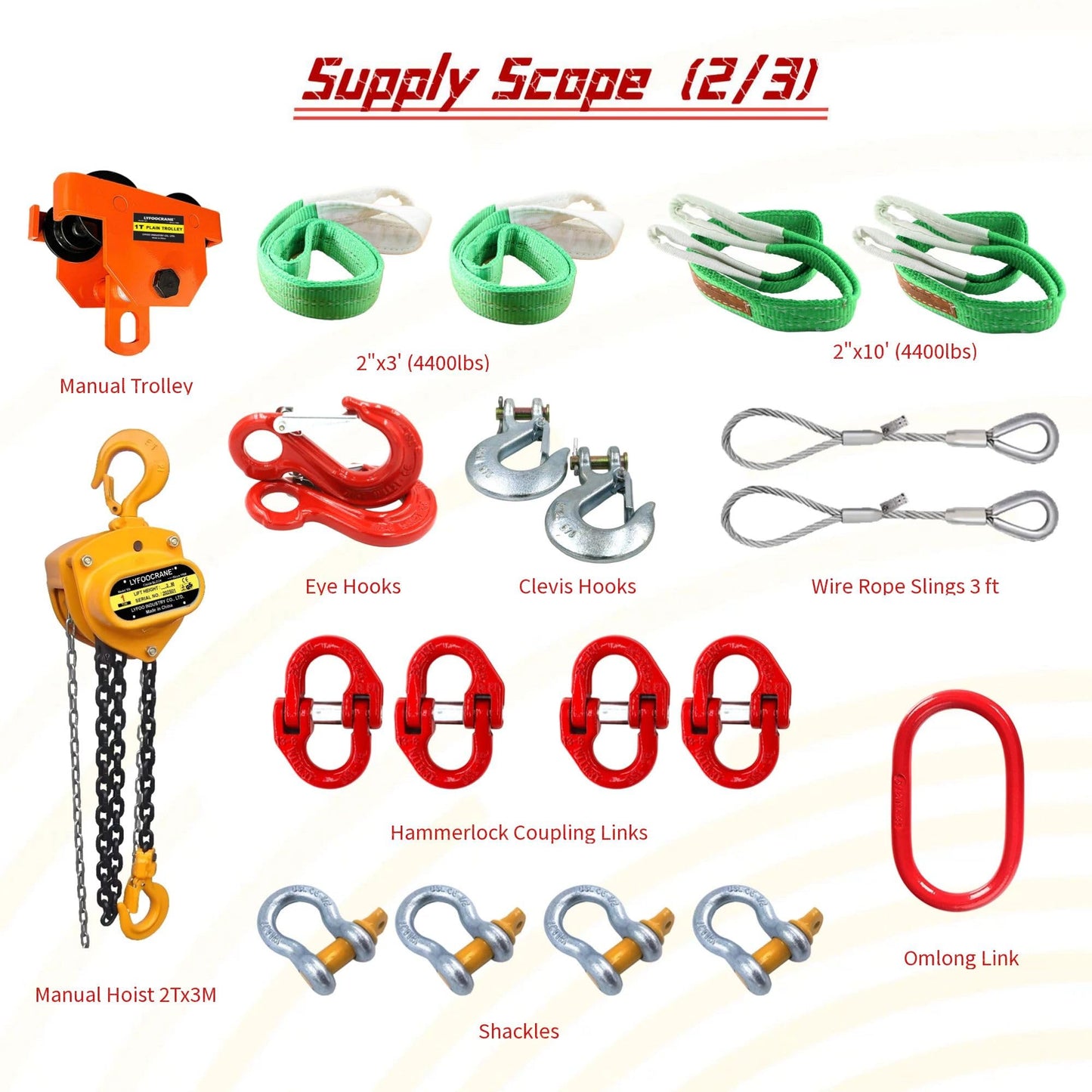 4000 Lbs (6600 lbs Static Loading Test) Gantry Crane, Ajustable 7.87-11.04 FT, Shop Crane 2T with Hoist, Trolley, Sling, Shackles, Hooks and Festoon System Garage Gantry Crane