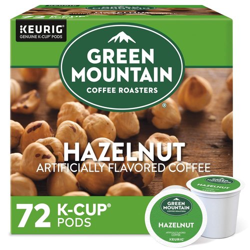 Green Mountain Coffee Roasters Hazelnut K-Cup Pods - Light Roast Coffee, 72 Count for Easy Brewing