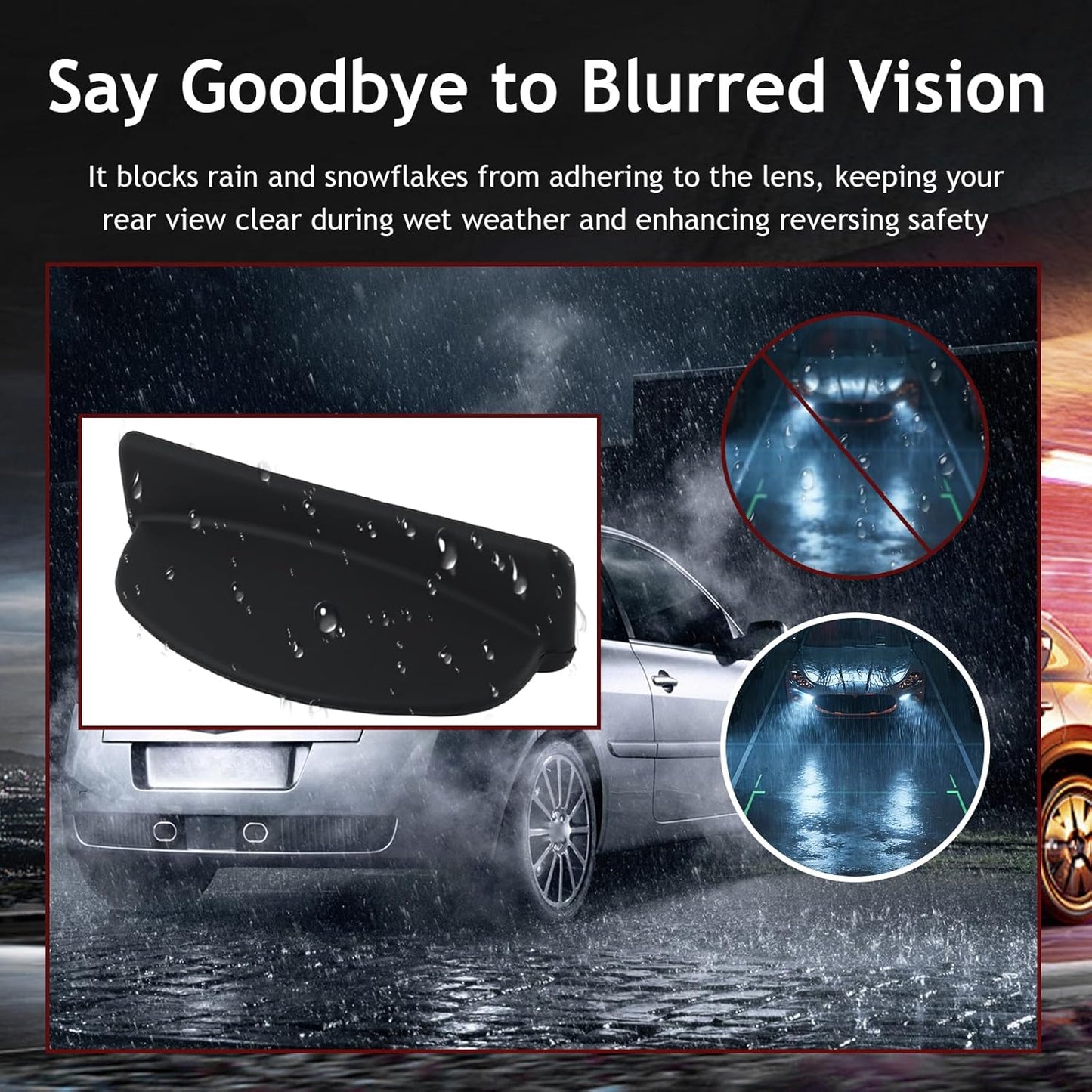 KIFIDAN 2026 New Backup Camera Rain Shield,Silicone Reverse Camera for Car Rain Guard with Extended Design,Waterproof