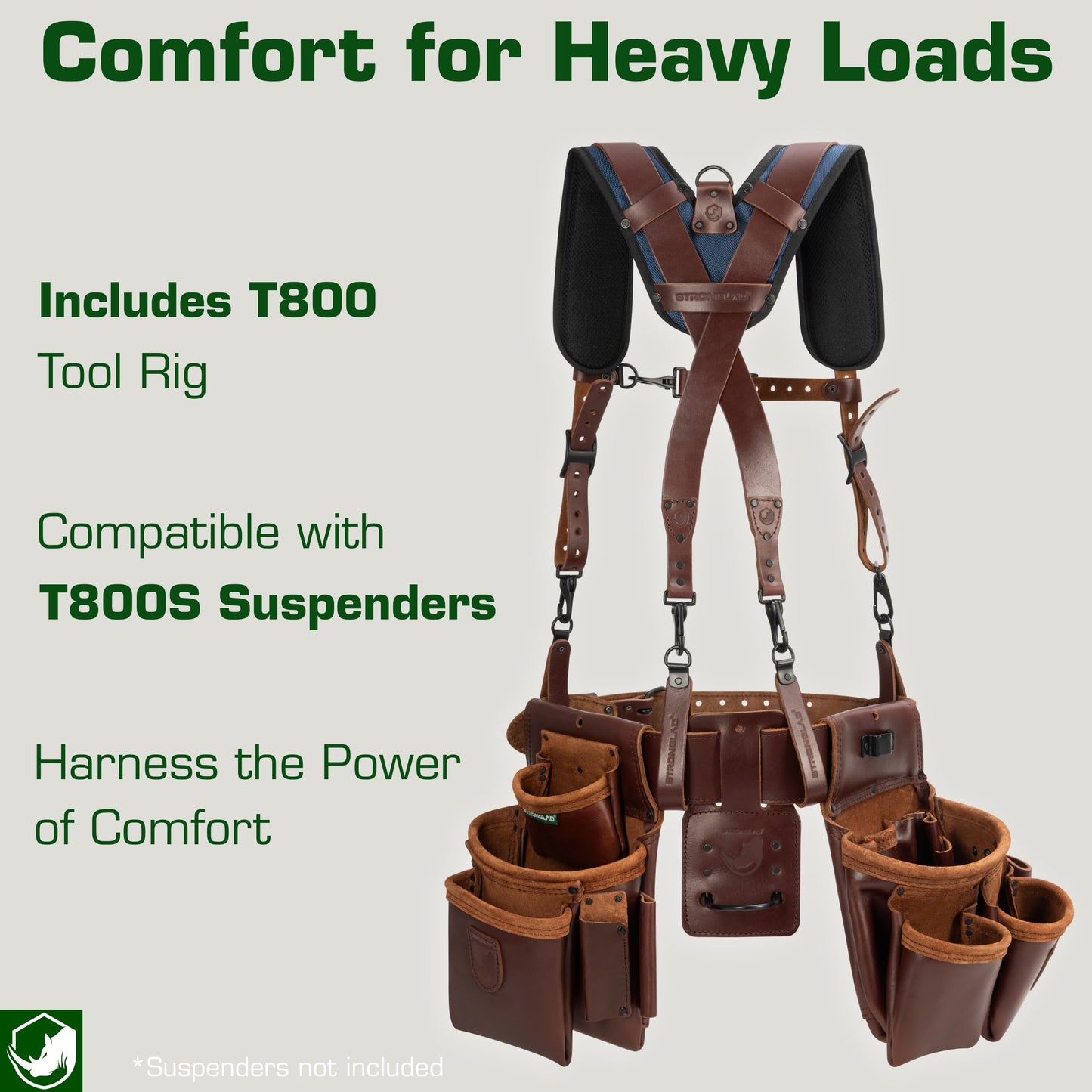 STRONGLAD Framing Tool Belt – 21-Pocket Full-Grain Leather, Carpenter Oil-Tanned Construction Tool Belt | Carpenter Tool Bags | Pro-Grade Gear
