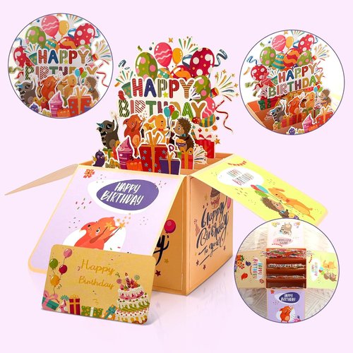 Funny Happy Birthday Pop-Up Card - 3D Celebration Gift Box for Family & Friends | Unique Design