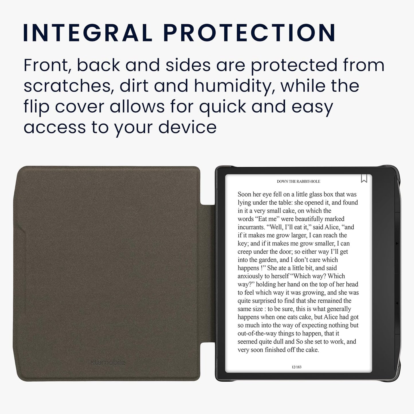kwmobile Stylish Grey Dandelion eReader Case for Pocketbook Era - Slim & Durable