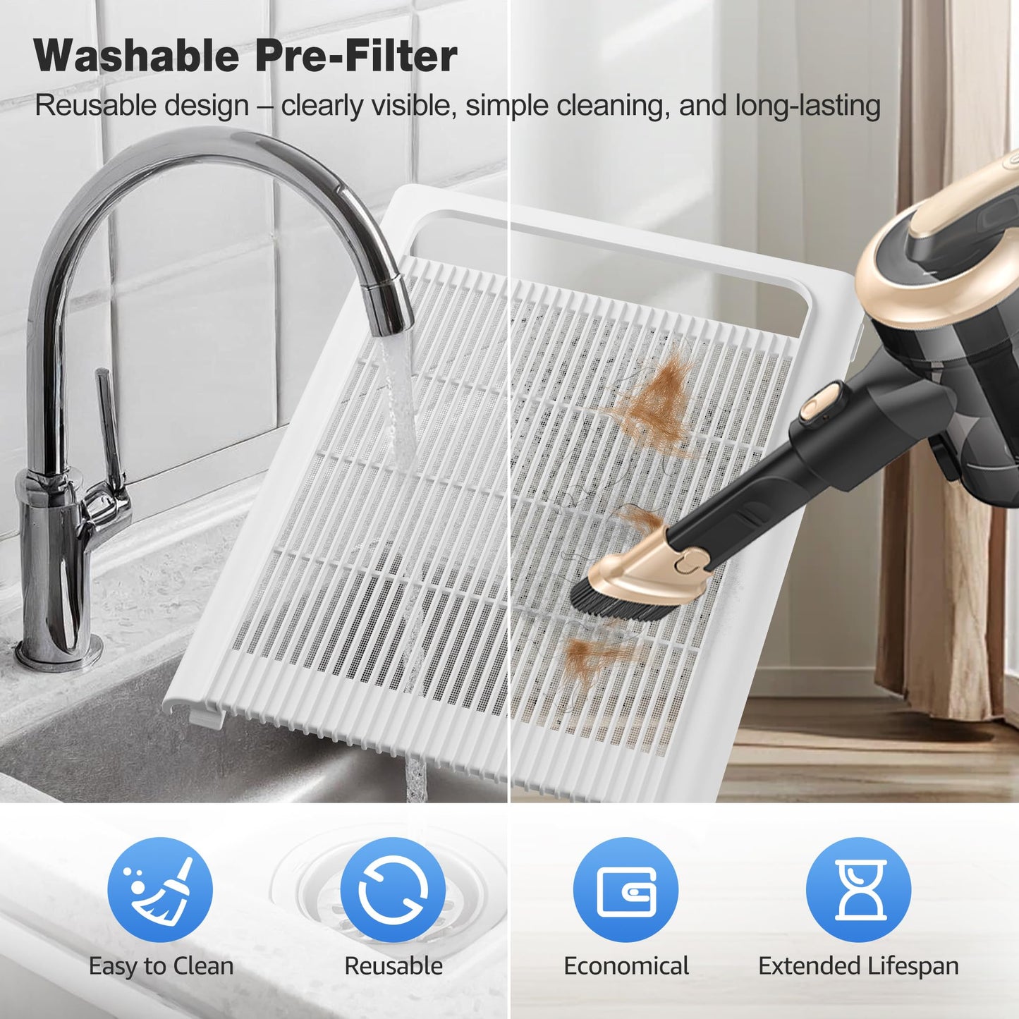 KNKA Air Purifier for Home Bedroom Large Room Up to 1,695 Ft² in 1 Hr, HEPA Sleep Mode Air Cleaner with Washable Pre-Filter, AHAM VERIFIDE, AQI Display, Pet Mode for Pets, Dust, Pollen, APH4000