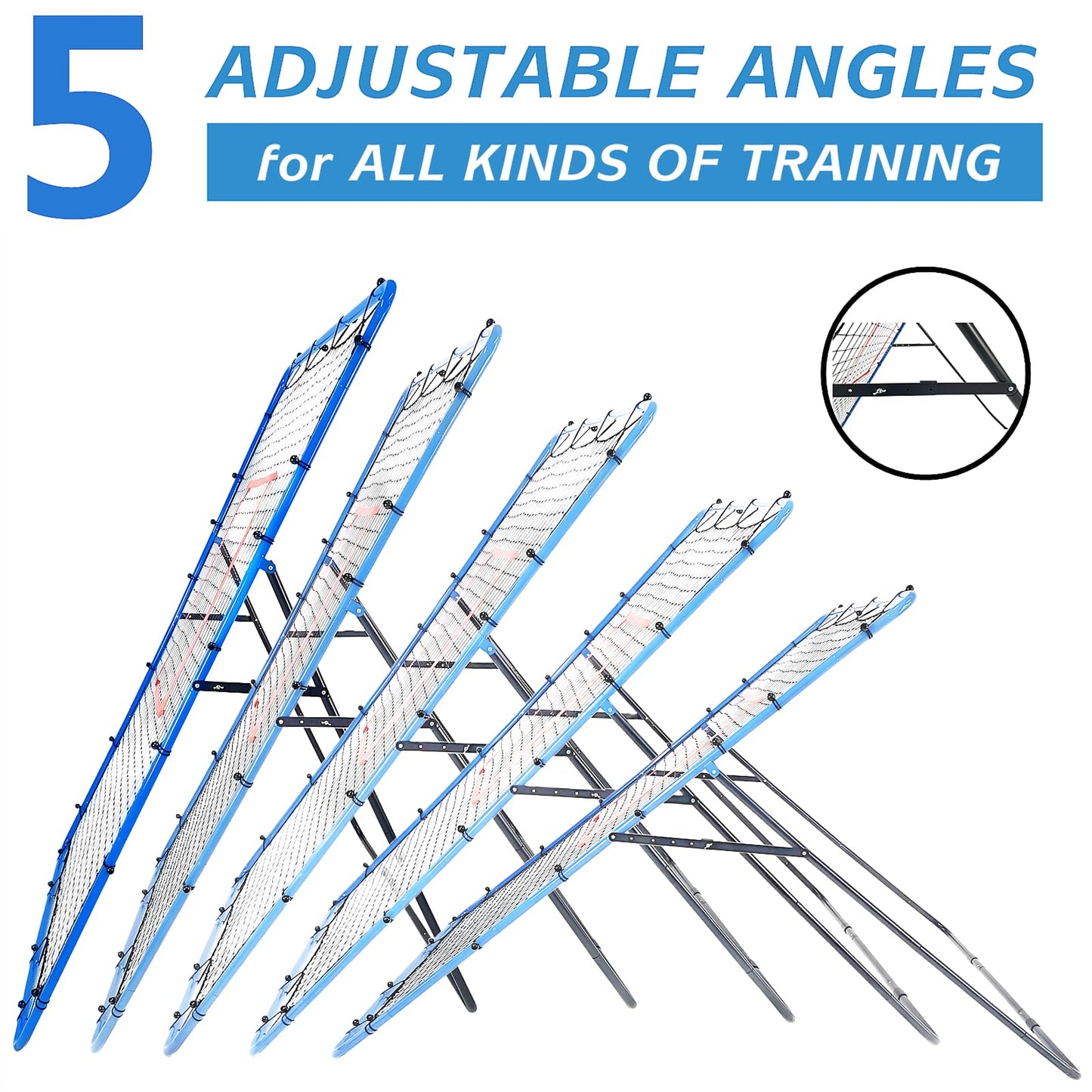 Volleyball Rebounder Net,7x4FT Volleyball Practice Net with 5 Adjustable Angles, Bounce Back Training Equipment for Bumping & Spiking, Lacrosse Baseball Soccer Trainer for Backyard