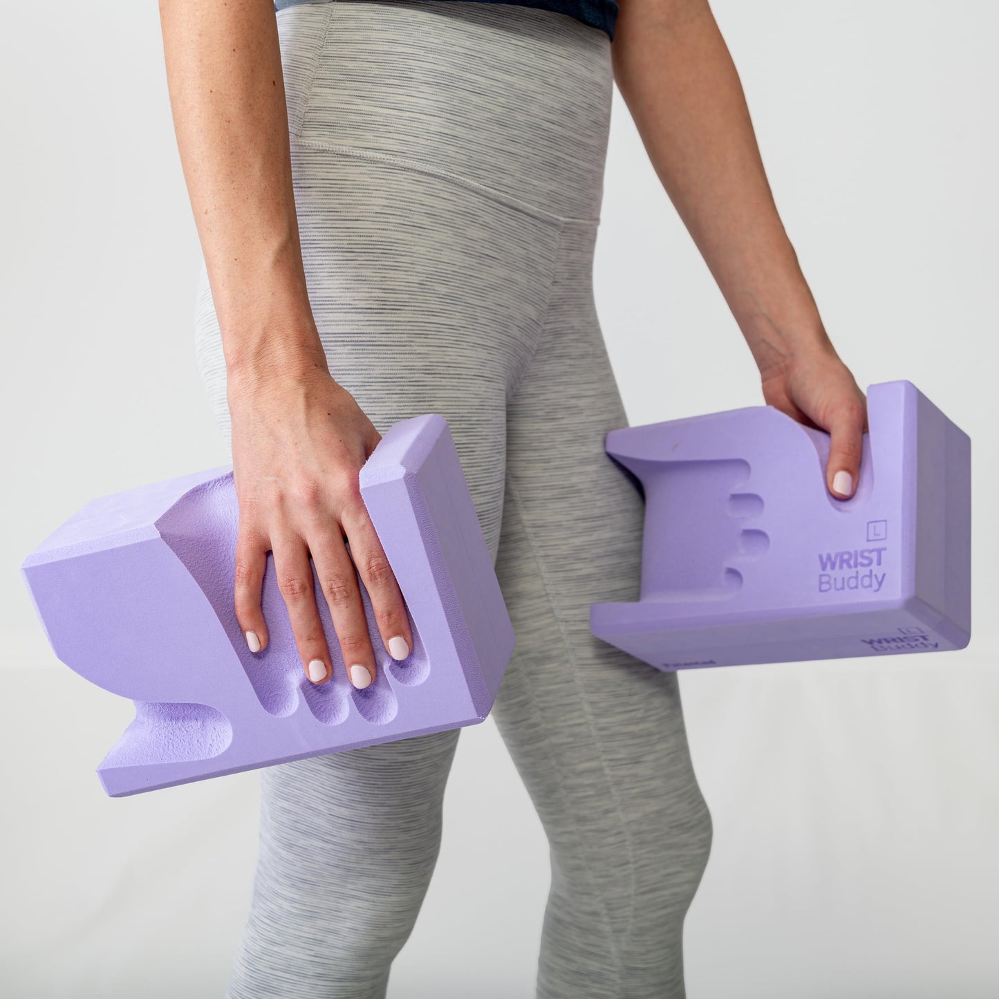 WRISTBuddy® Hand-Shaped Ergonomic Yoga Blocks for Optimal Wrist Support During Yoga, Pilates, Pushups, Planks and Handstands. Patented Non-Slip Blocks for Enhanced Stability and Comfort.