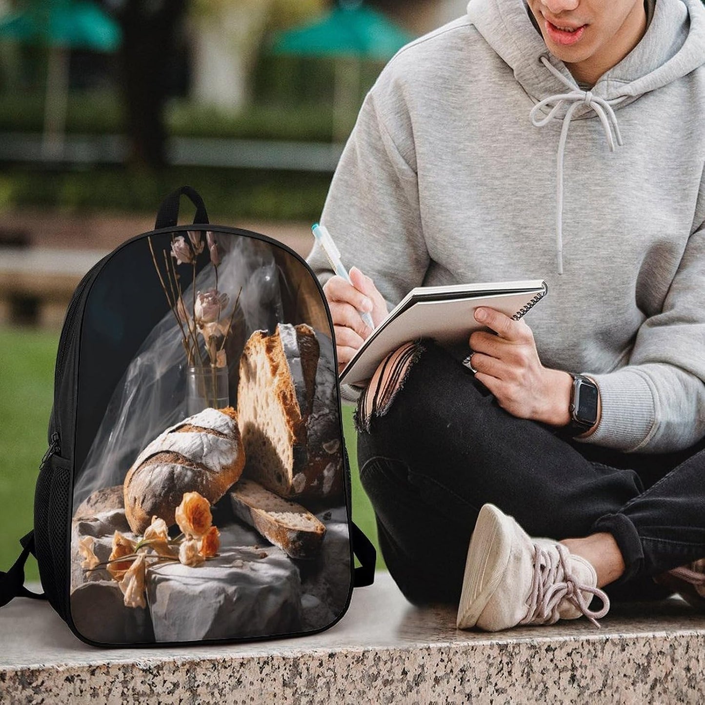 AJmores Backpack Backpack Backpack Backpack Bread in Bakery Printed Bulk Laptop Lightweight Travel