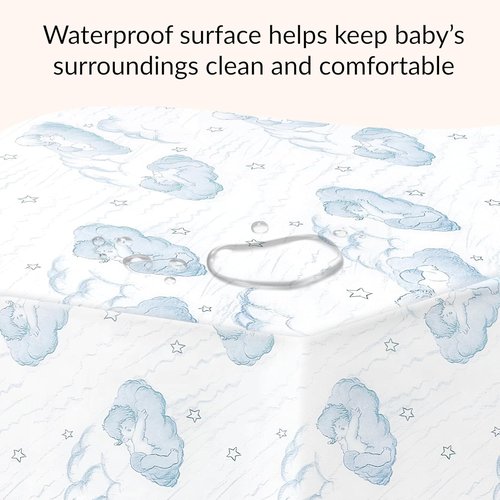 Dream On Me 5" Cozy Cloud 2-in-1 Crib & Toddler Mattress - Dual-Sided, Breathable & Waterproof, GREENGUARD Gold Certified - Blue Cloud