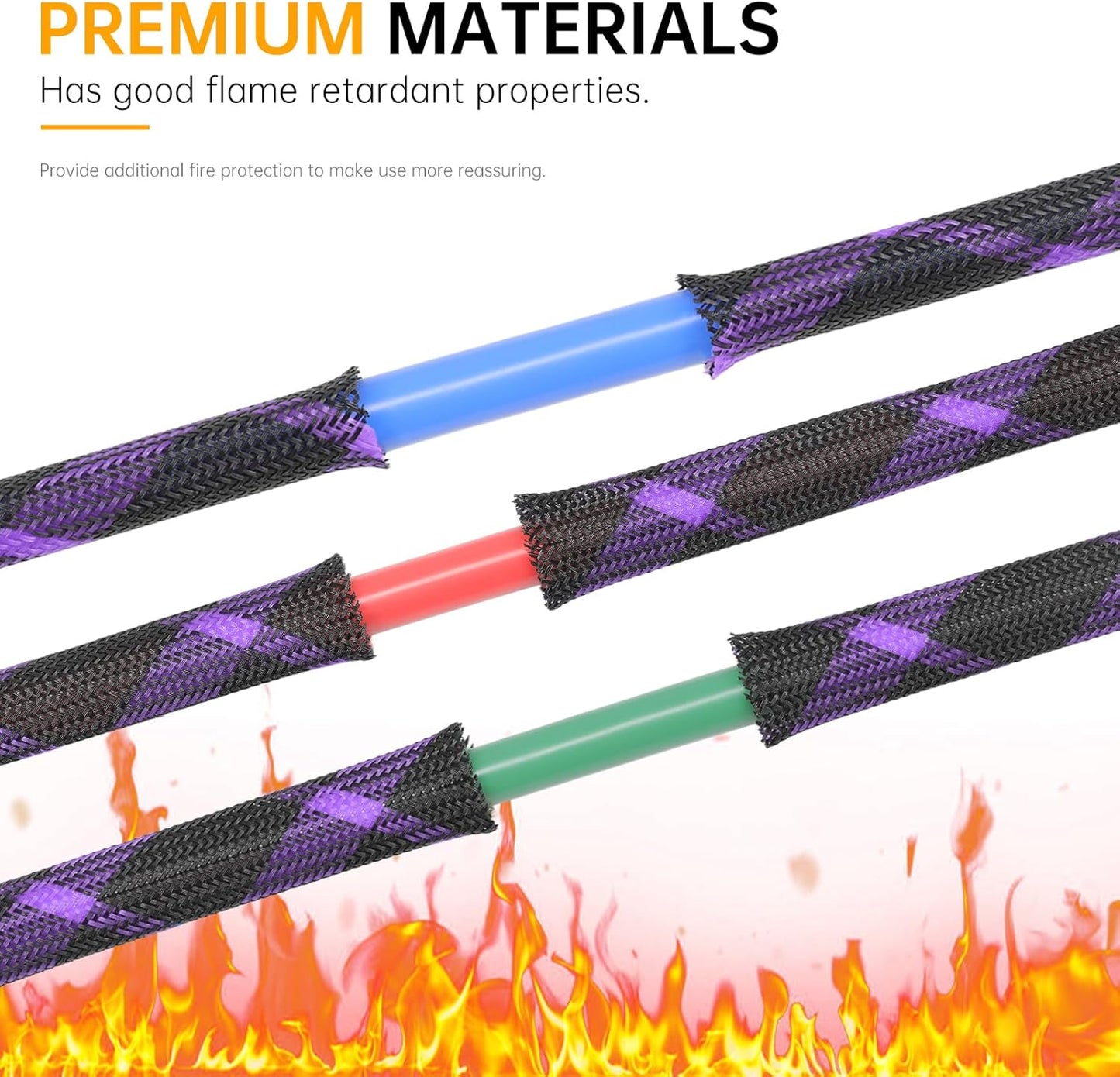 YOUBO 33ft 8mm (5/16")) Braided Cable Sleeve, Expandable Wire Loom for Automotive Wiring Harness & PC Case, Pet-Proof
