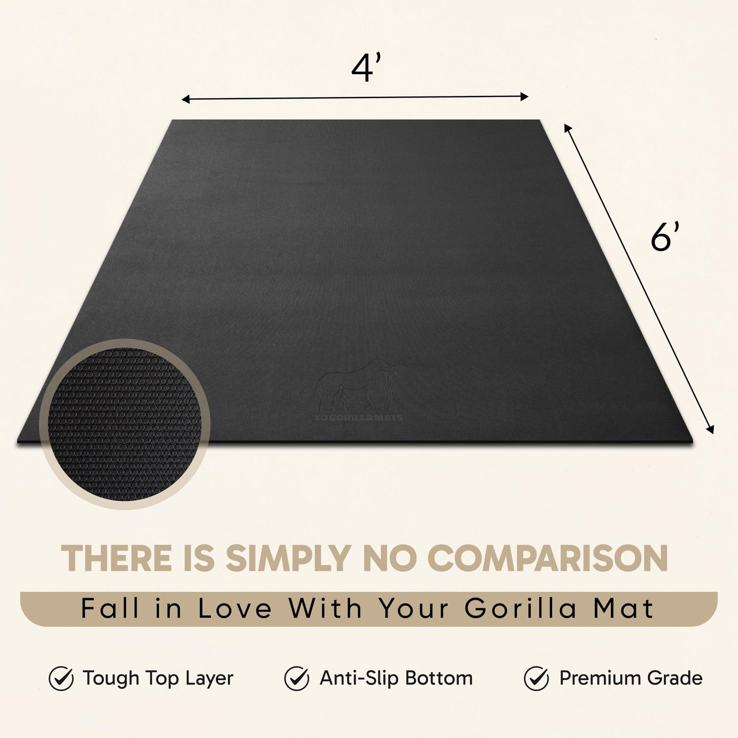 Gorilla Mats Extra Large Exercise Mat – 12' x 6' x 1/4" – Ultra Durable Workout Mat for Home Gym Flooring – Non-Slip, Flat, Fitness, Yoga & Weight Lifting Floor Mat – Use With or Without Shoes
