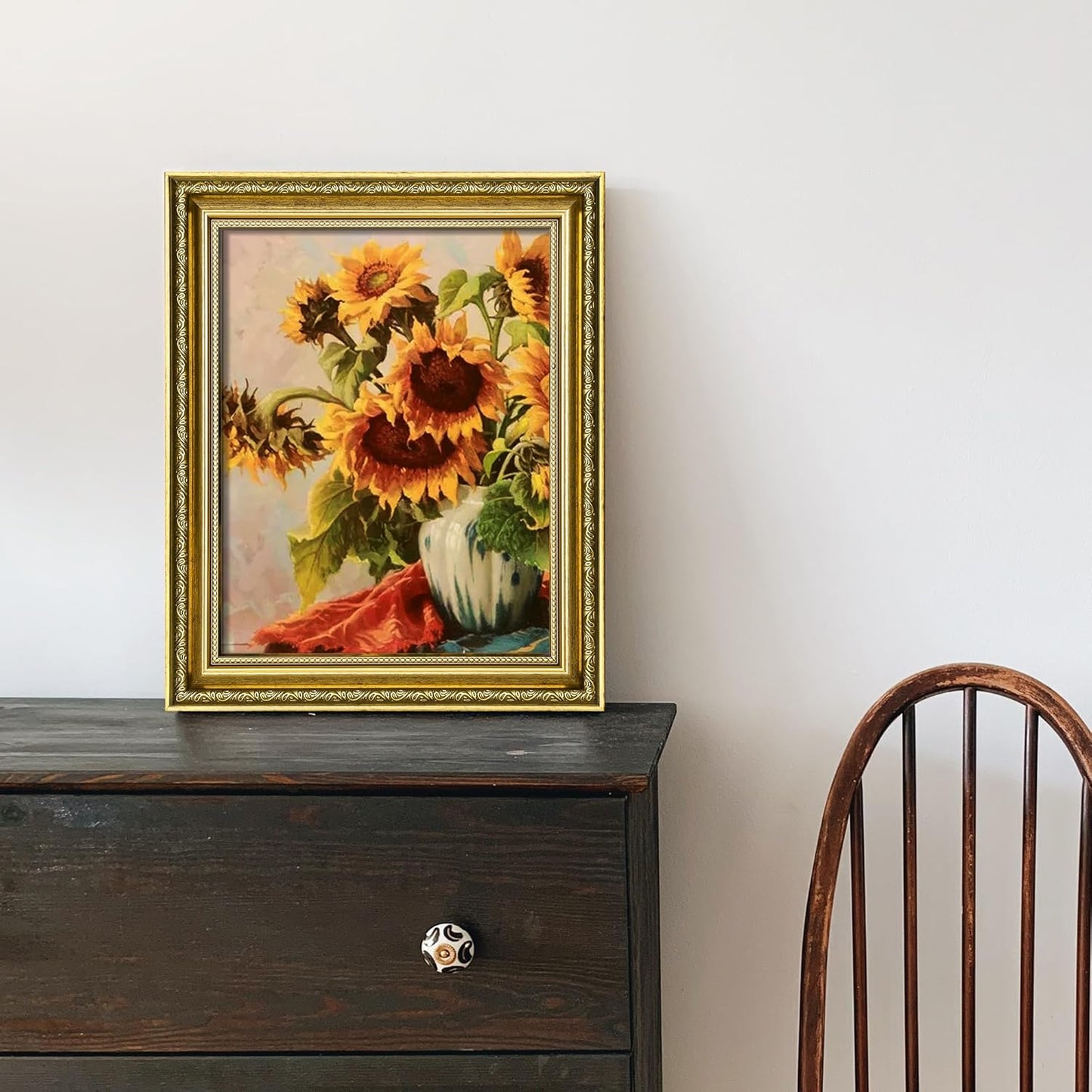 Upsimples 8x10 Picture Frame Set - Classic 5-Pack with 2 Vintage Frames for Wall Display