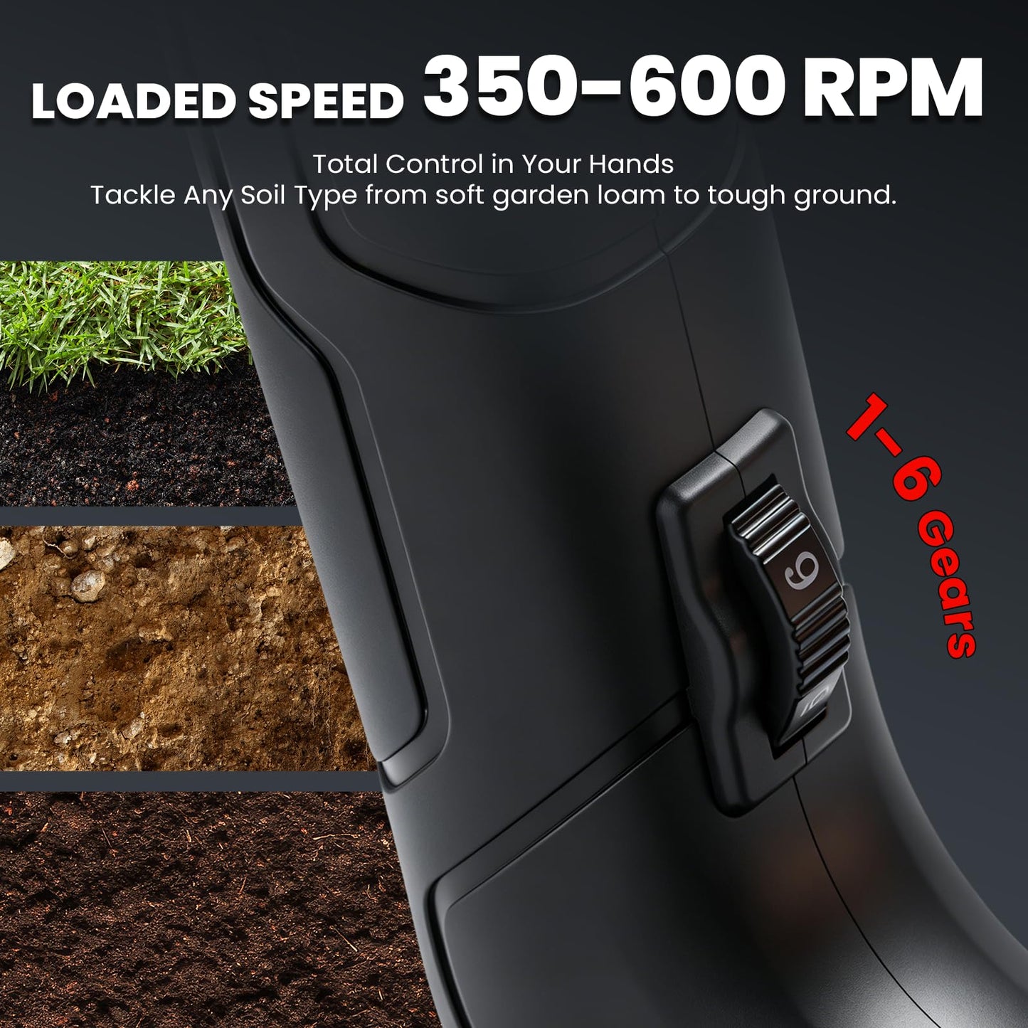 NEWTRY 1100W Cordless Earth Auger for Planting Trees & Fence Post Hole Digging, 6"x31.5" Electric Post Hole Digger w/Reverse & 6-Speed, for Farm Landscaping