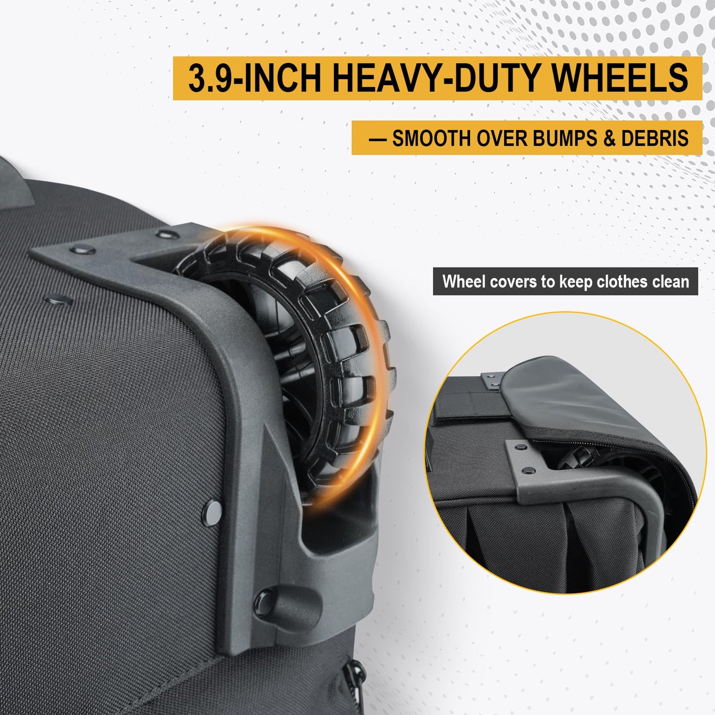 KUNN Shoulder Framing Nailer Bag & Rolling Tool Backpack with Wheels