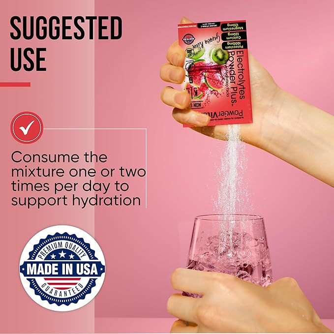 Electrolytes Powder Plus, Keto, Guava Kiwi, Zero Sugar, 1000mg Potassium, 120mg Calcium, 120mg Magnesium, Non-GMO, Zero Calories, 30 Hydration Packets