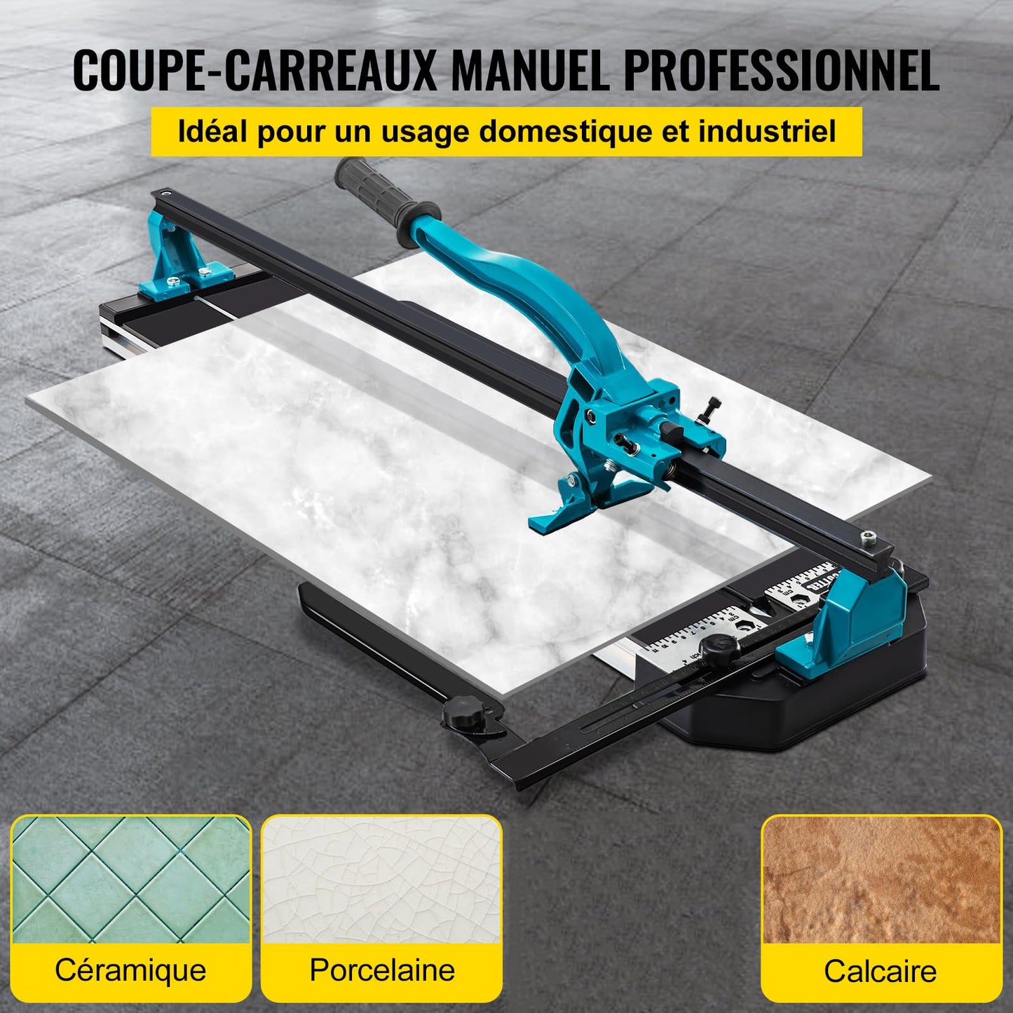 Mophorn 48 Inch Tile Cutter Single Rail Double Brackets Manual Tile Cutter 3/5 in Cap w/Precise Laser Manual Cutter Tools for Precision Cutting (48 Inch)