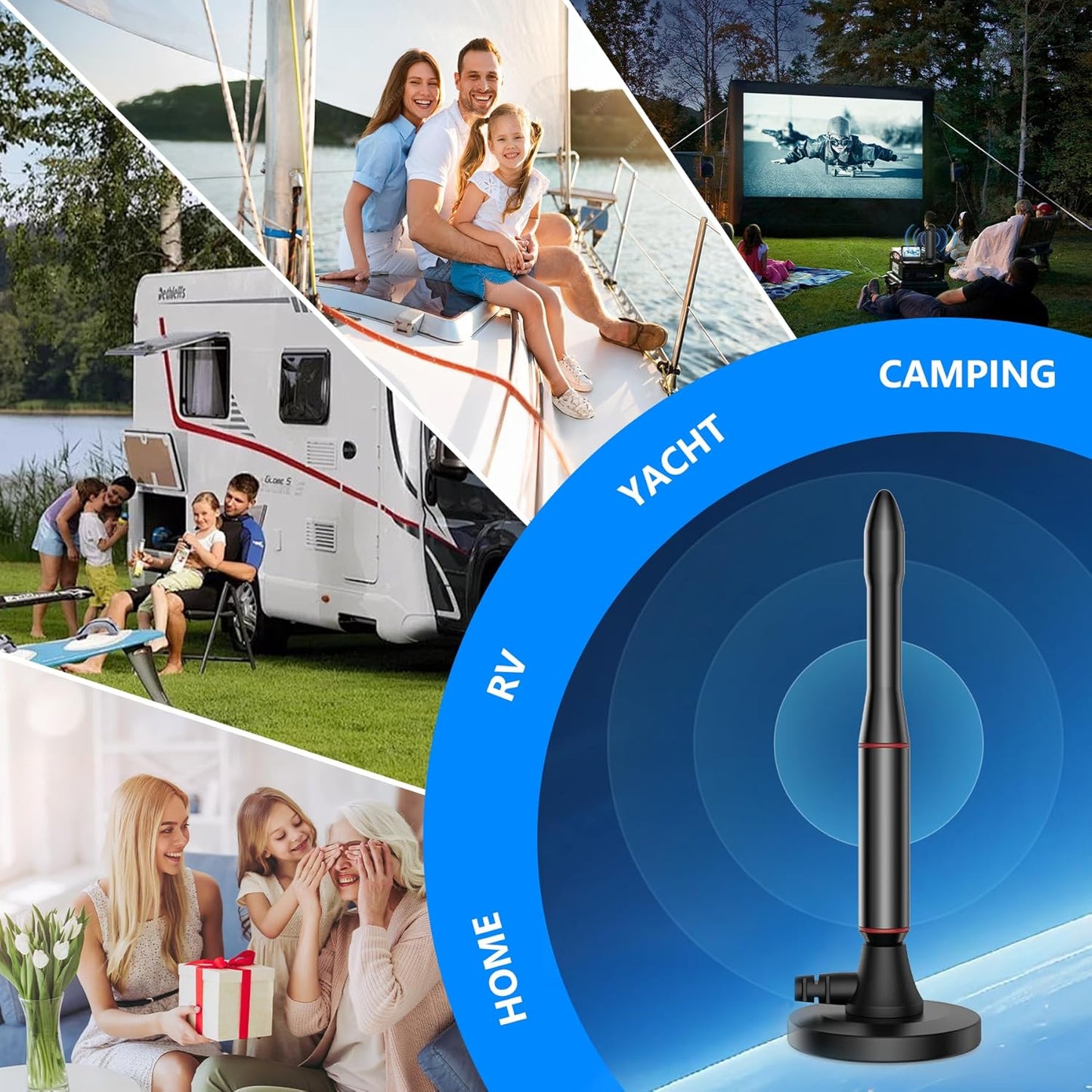 Generic 4K 1080p 16.5ft TV Antenna Indoor, Support with Signal Booster for Local Channels, Antenna for Smart TV, Long