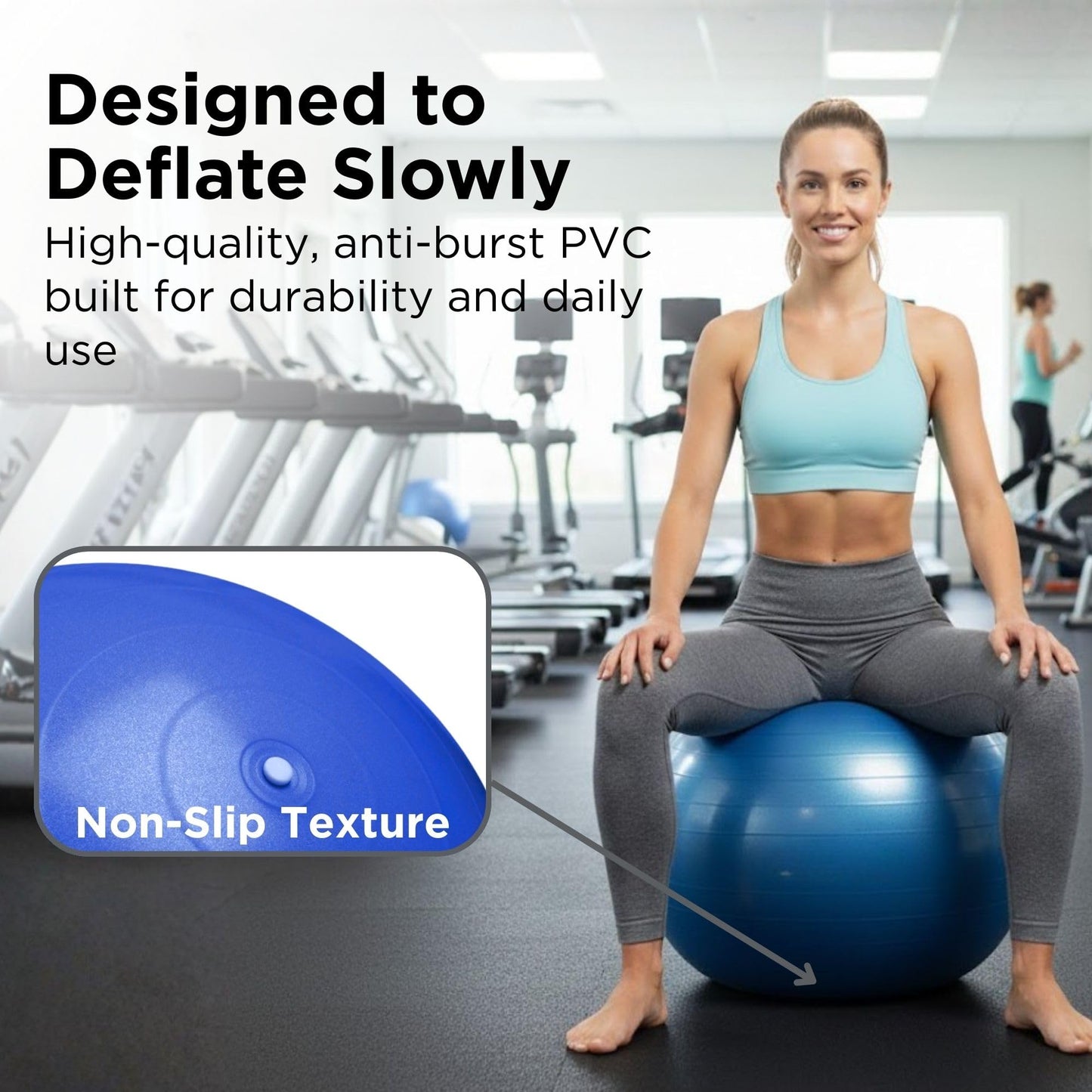 Theraband 23045 Exercise and Stability Ball for Improved Posture, Balance, Core Fitness, Coordination and Rehab, Blue, 75cm Diameter