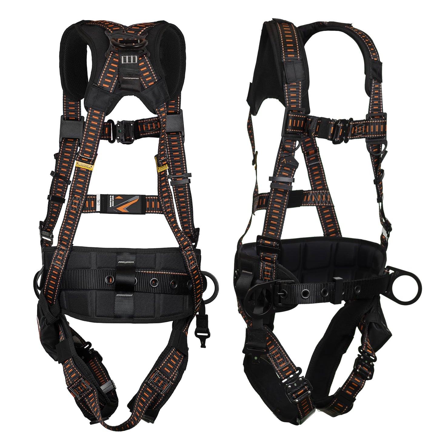 Malta Dynamics Warthog Comfort MAXX Steel Harness – Full-Body Fall Protection Harness and Adjustable Safety Harness with D-Rings, Shoulder and Leg Padding for Construction, OSHA & ANSI Compliant