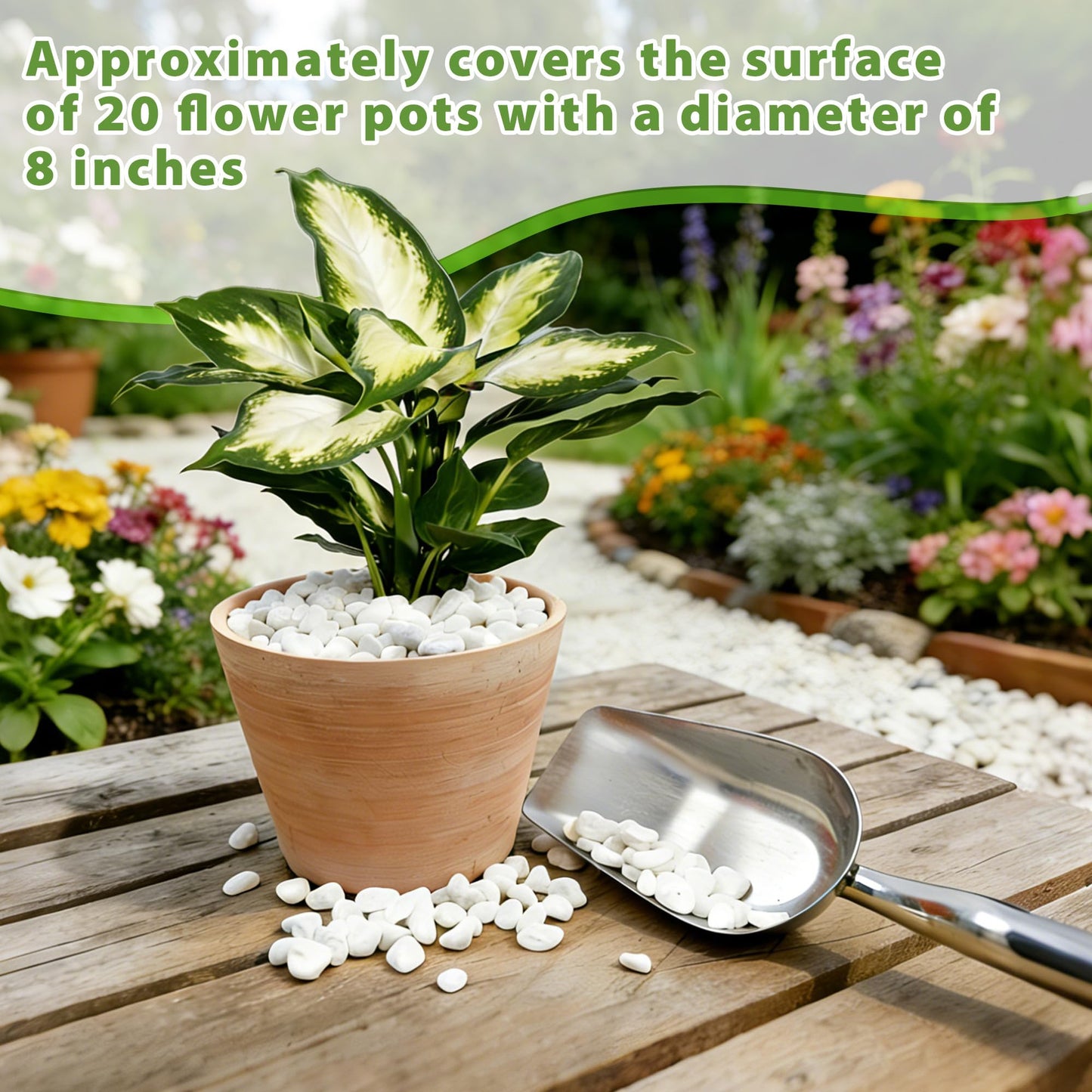 Anothera 18-lb Bulk Bag White Pebbles 1/2" Size Aquarium Gravel Outdoor Garden Paving Plant Decorative Stones…