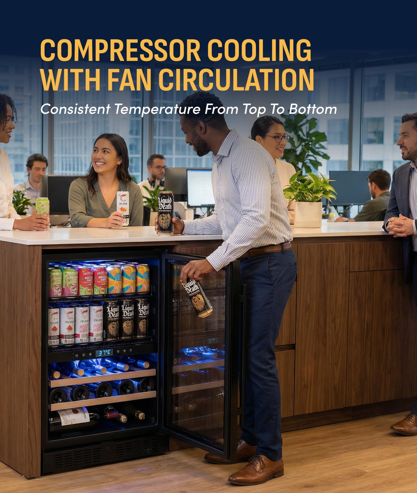 NewAir 24" Dual Zone Beverage Refrigerator & Wine Cooler for 24 Bottles & 100 Cans | Freestanding or Built-In Under Counter Mini Fridge for Beer, Wine and Soda | Stainless Steel