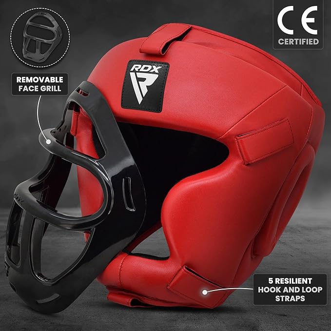 RDX Boxing Headgear MMA Muay Thai, Removable Face Grill, Head Gear for Sparring Grappling Martial Arts Kickboxing Taekwondo Karate BJJ Training