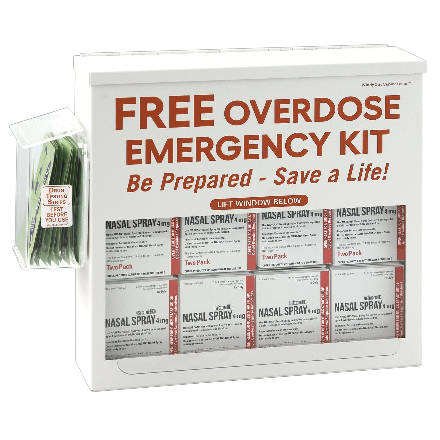 Windy City Cabinet | OD Emergency Kit Distribution Cabinet | High Visibility Cabinet for Emergency Supplies (OD Kit Not Included)