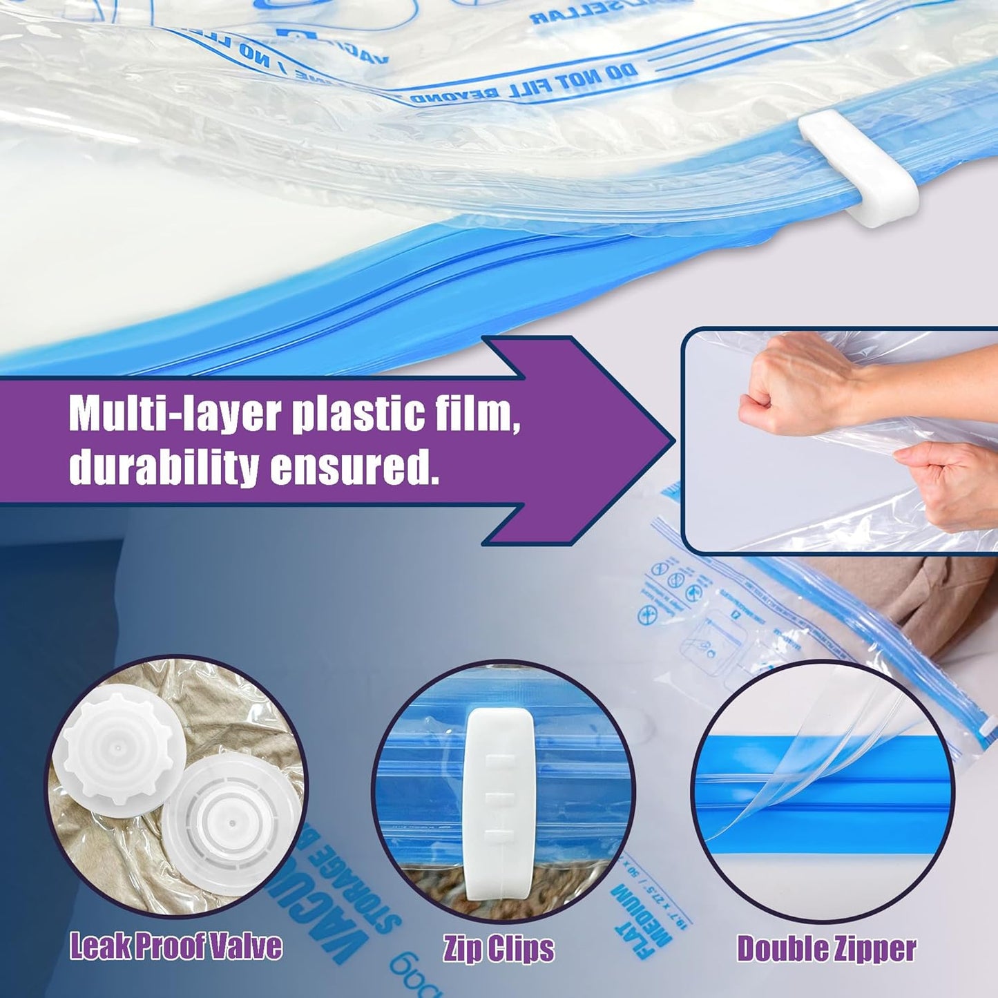 XXL Jumbo Vacuum Storage Bags by [Brand Name] - Extra Large 47''x35'' for Blankets & Comforters | 4 Pack with Hand Pump