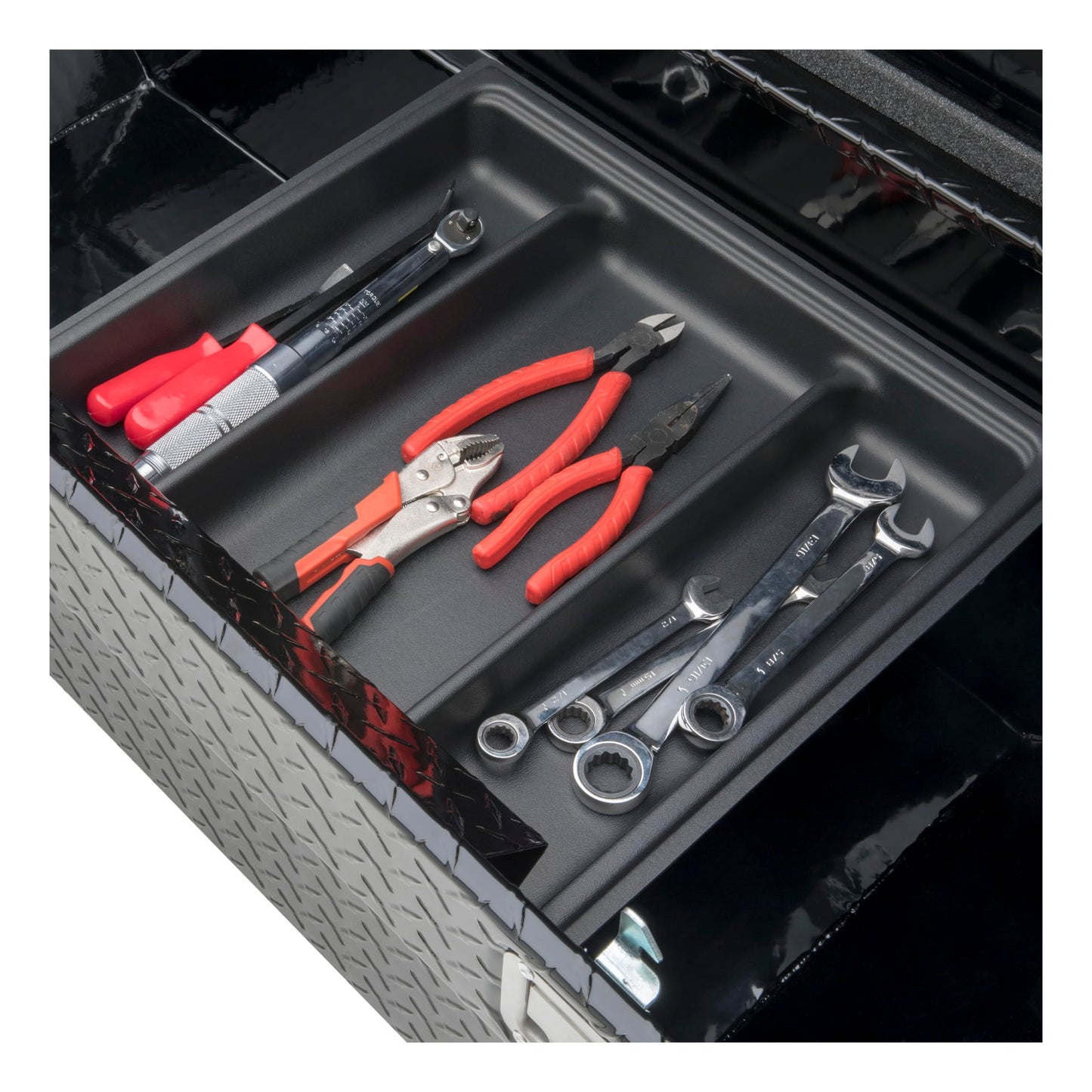 UWS EC10322 63-Inch Gloss Black Heavy-Wall Aluminum Truck Tool Box, RigidCore Lid
