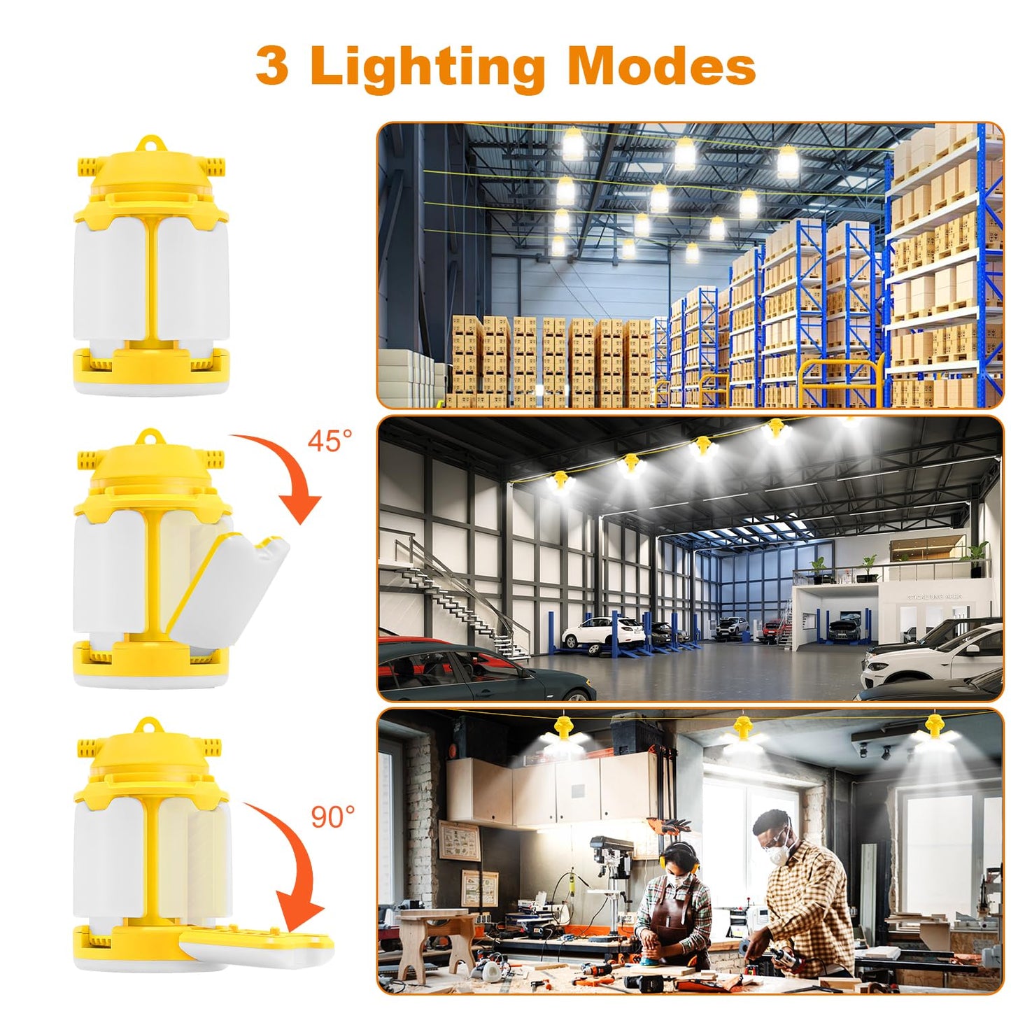 100FT LED Construction String Lights, 300W 30000LM Super Bright LED String Work Lights, Construction Temporary Lights for Construction Sites, Temporary Work, Job site, Indoor and Outdoor Lighting