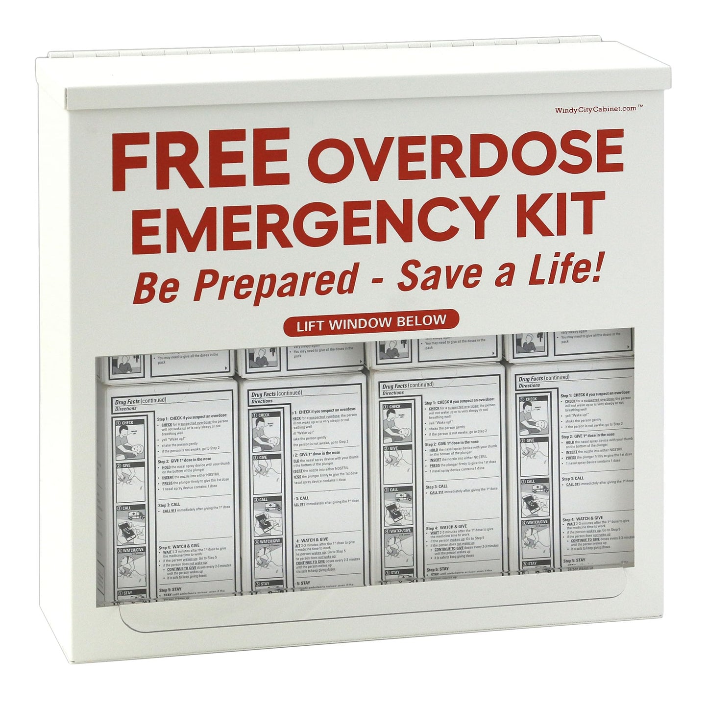 Windy City Cabinet | OD Emergency Kit Distribution Cabinet | High Visibility Cabinet for Emergency Supplies (OD Kit Not Included)