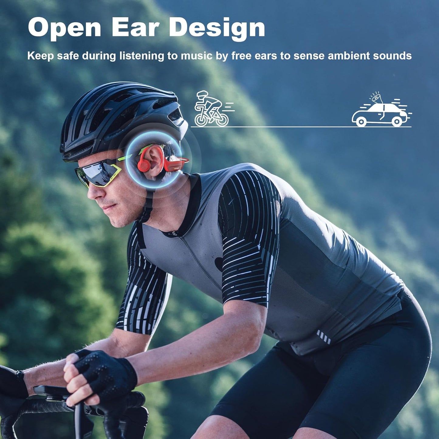 Swimming 32GB MP3,IP68 Swimming,Running,Cycling,Gym Wantek Bone Conduction Headphones,Bluetooth Headphones