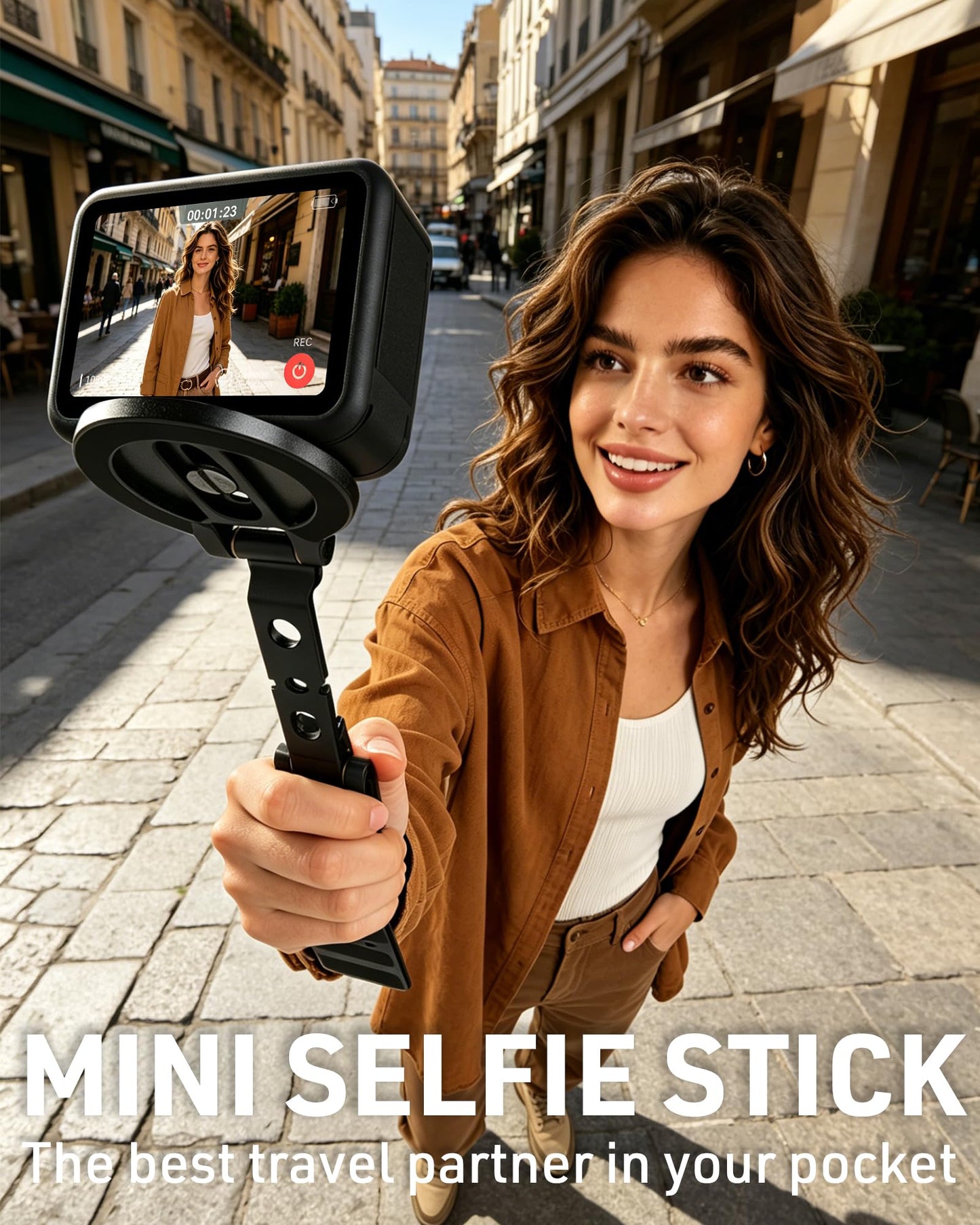 MOSENVKA 2-in-1 Magnetic Phone Mount & Action Camera Stand, N52 Magnet for Gym | Foldable Desk Holder Arca-Swiss & 1/4" Screw, for MagSafe iPhone, DJI Osmo Pocket 4/3, for GoPro 13/12 |Design Patented