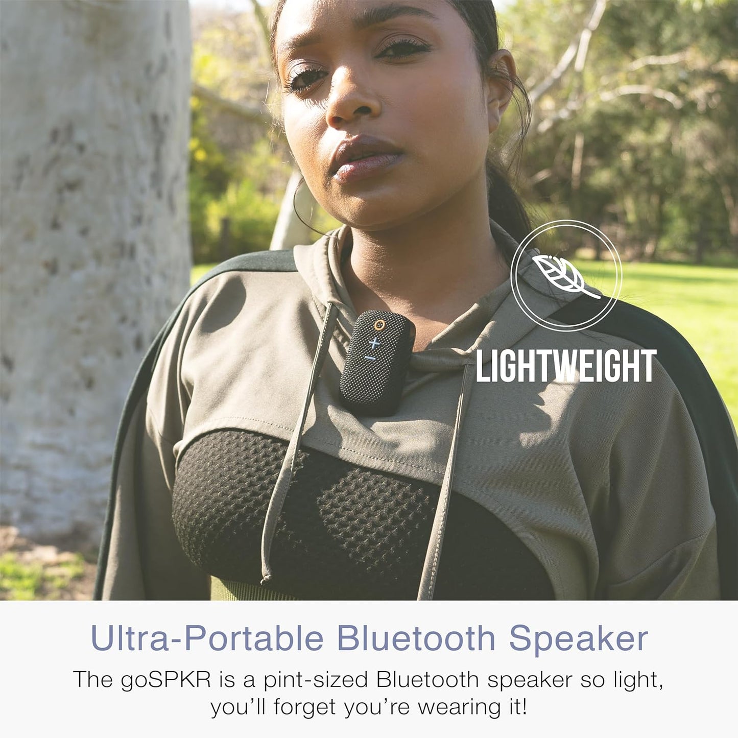MEE audio IPX5 2 goSPKR Small Wearable Clip-on Bluetooth Speaker with Water Resistance, Built-in Speakerphone