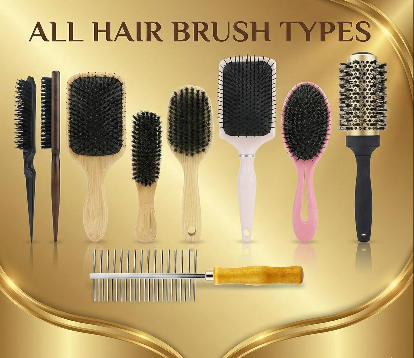 XCEL 2-in-1 Hair Brush Cleaner Tool - Dual-Sided Remover Comb for Paddle & Detangling Brushes