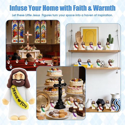 Little Jesus Figurines - 80Pcs Pocket Jesus Loves You | Tiny Figures for Church & Baptism Gifts