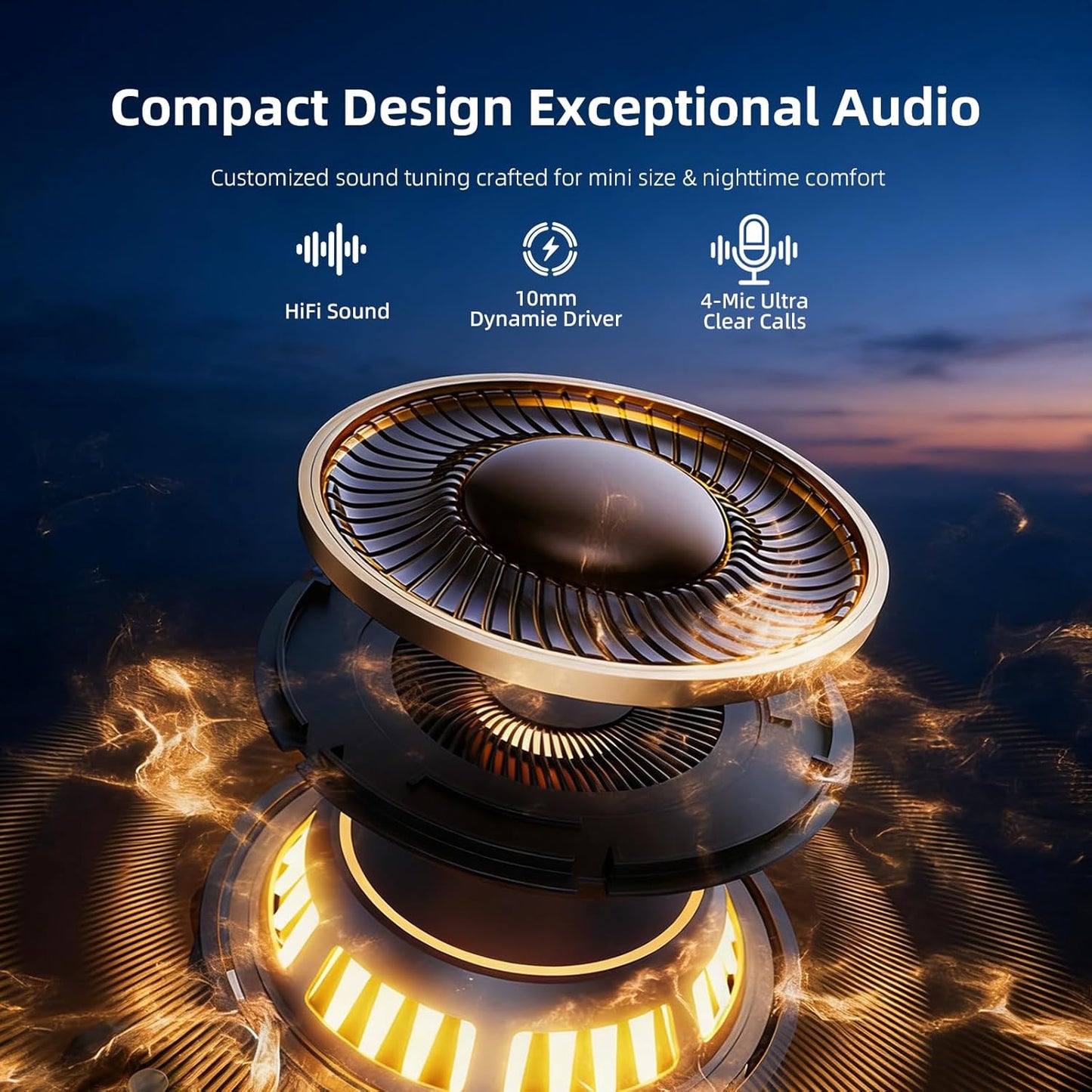 CUAUUO Flat Sleep Earbuds Mini Invisible Tiny Wireless Ear Buds, Wireless Hidden Small Sleeping Headphones for Side