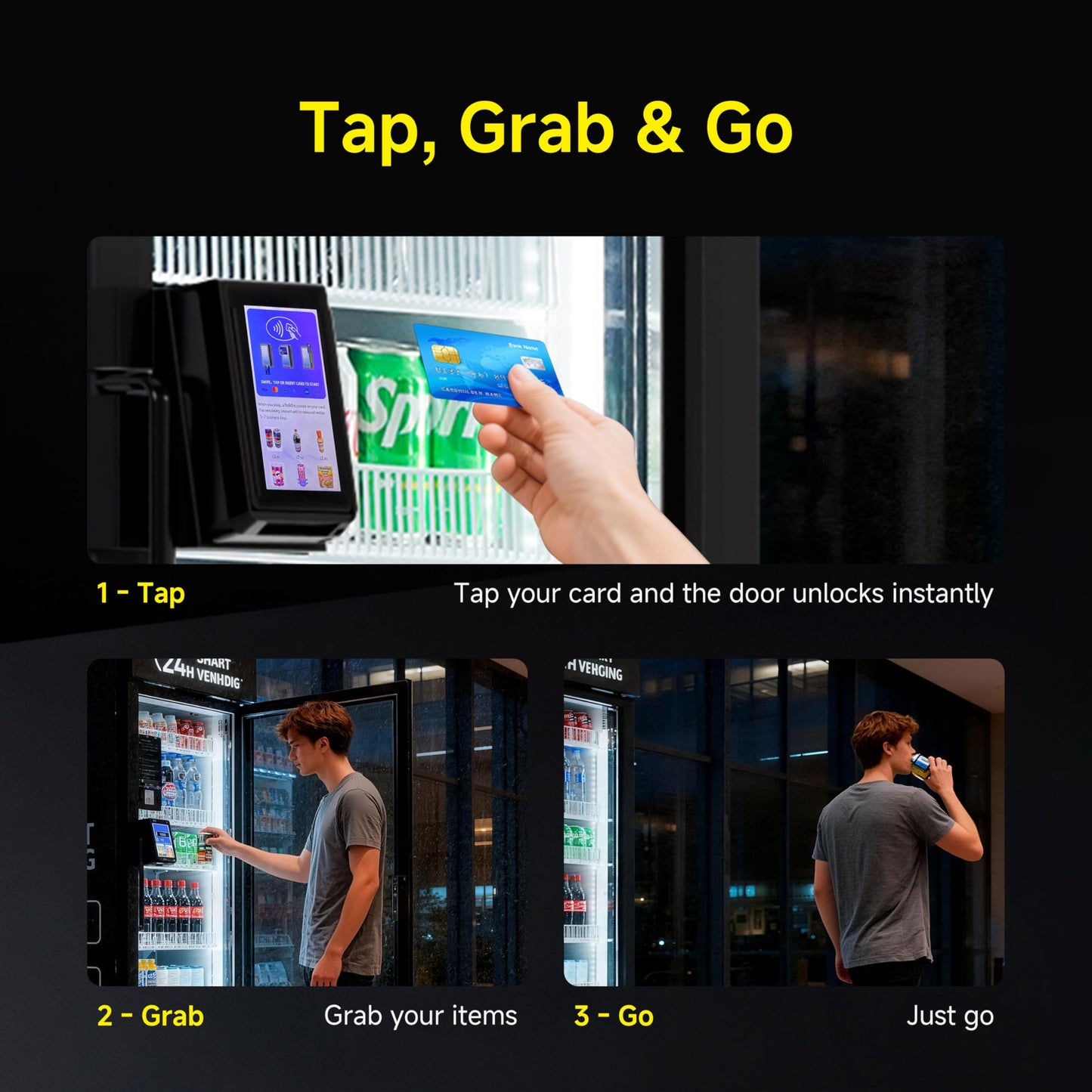 HAHA Vending Smart Combo Vending Machine for Business with AI Technology Vending Machine for Sale, Card Reader & App Control Refrigerated Commercial US-360