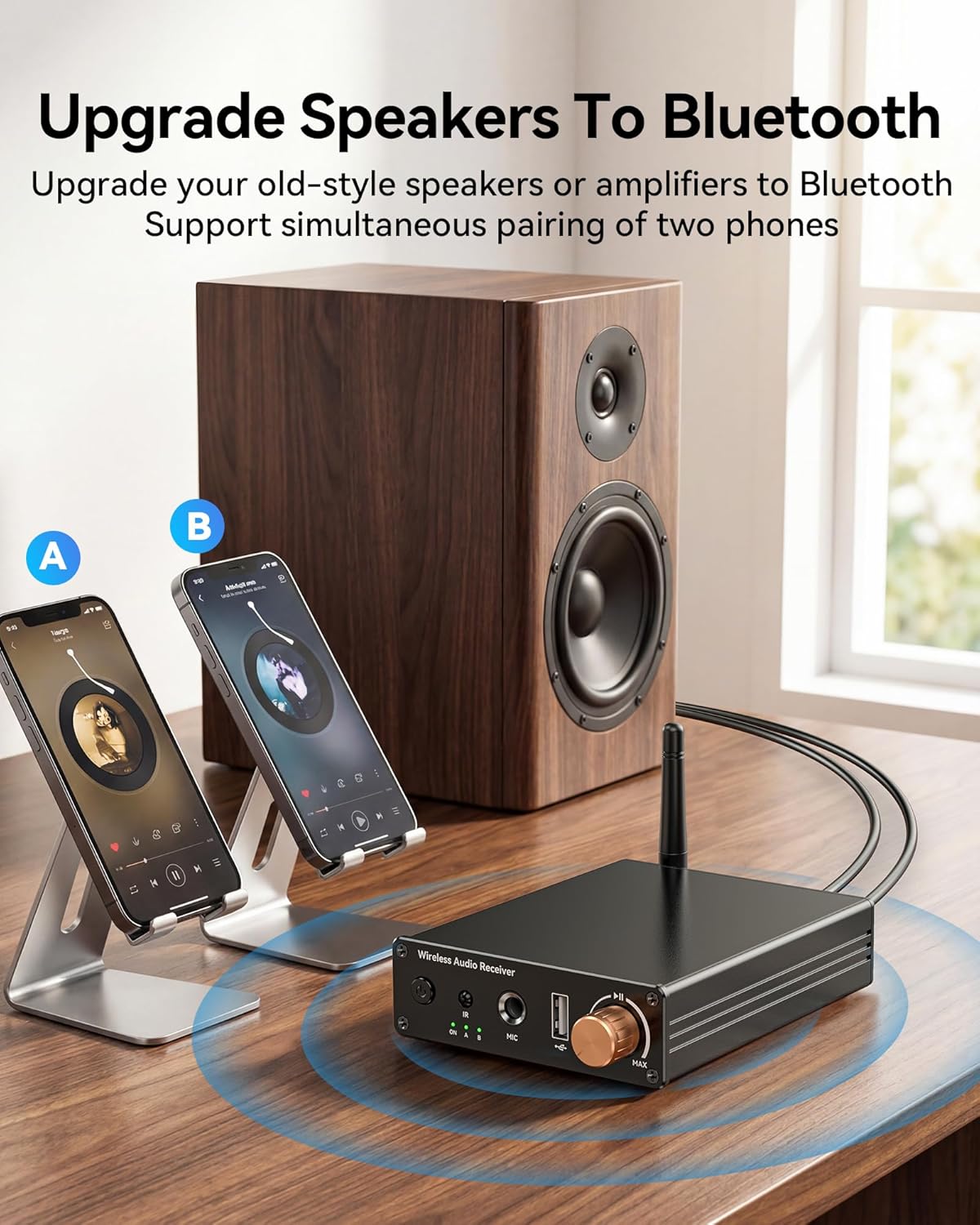Rylithon 6.0 3.5mm/RCA, Bluetooth Receiver, Hi-Fi Adapter with Wireless Long-Range Low-Latency, Suitable for Home Audio