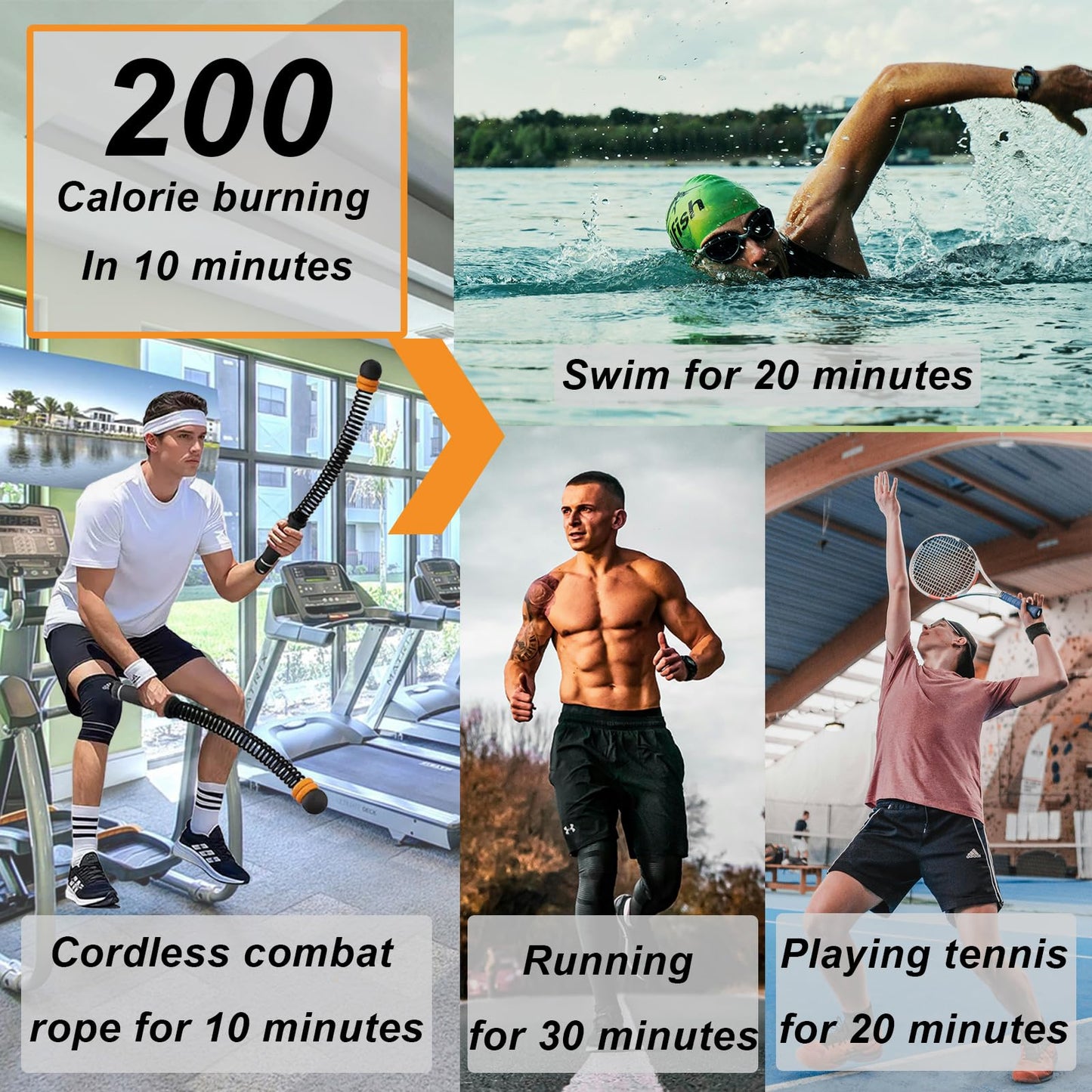 Weighted Ropeless Battle Ropes (2-Pack),Portable Cordless Battle Ropes for Home Gym,arm Exerciser Rope,Workout Rope for Strength Building,Low-Impact Aerobic Training and HIIT for Fitness Enthusiasts.