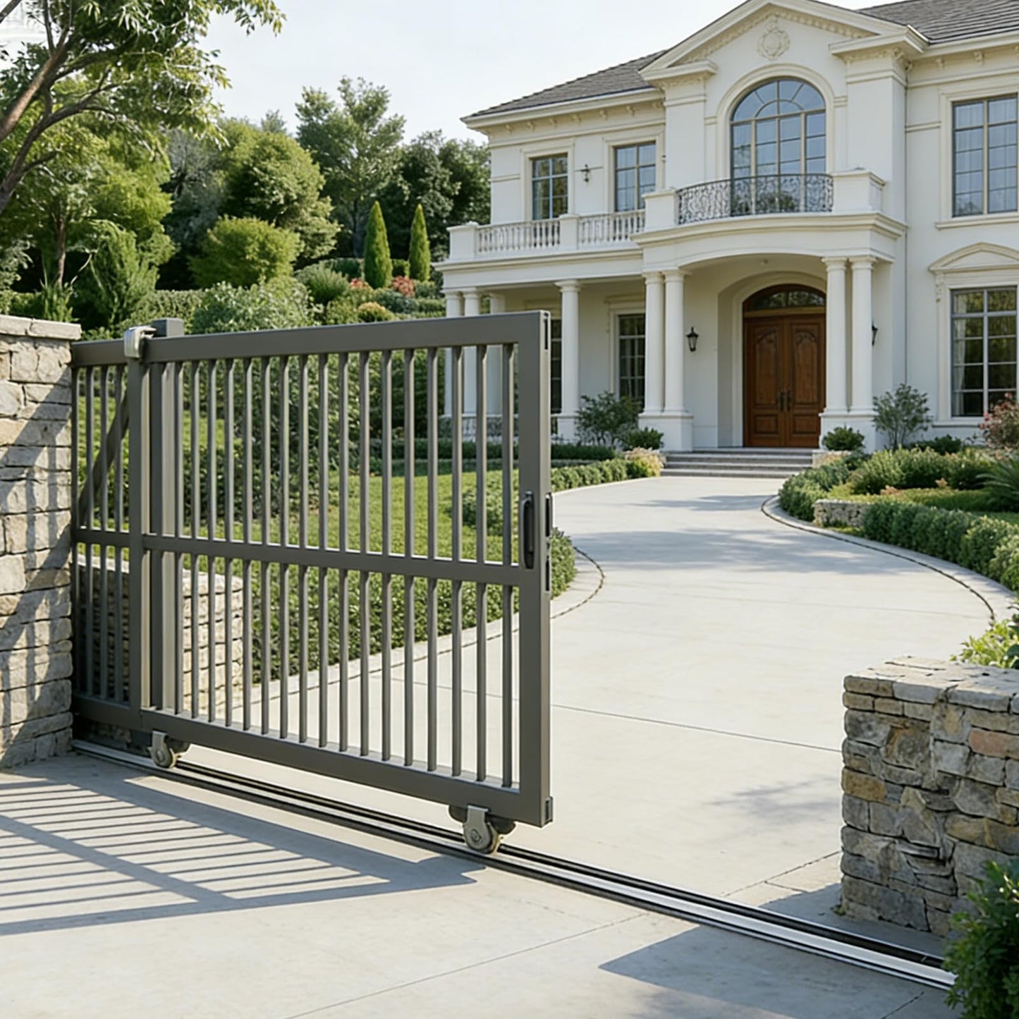 24 ft Galvanized V Track, 6 x 4 ft Sections, Inverted V Track for 1" OD V-Groove, Sliding Gate Rollers, Heavy Duty Driveway Sliding Gate Track, Includes Stainless Steel Hammer Drive Anchors