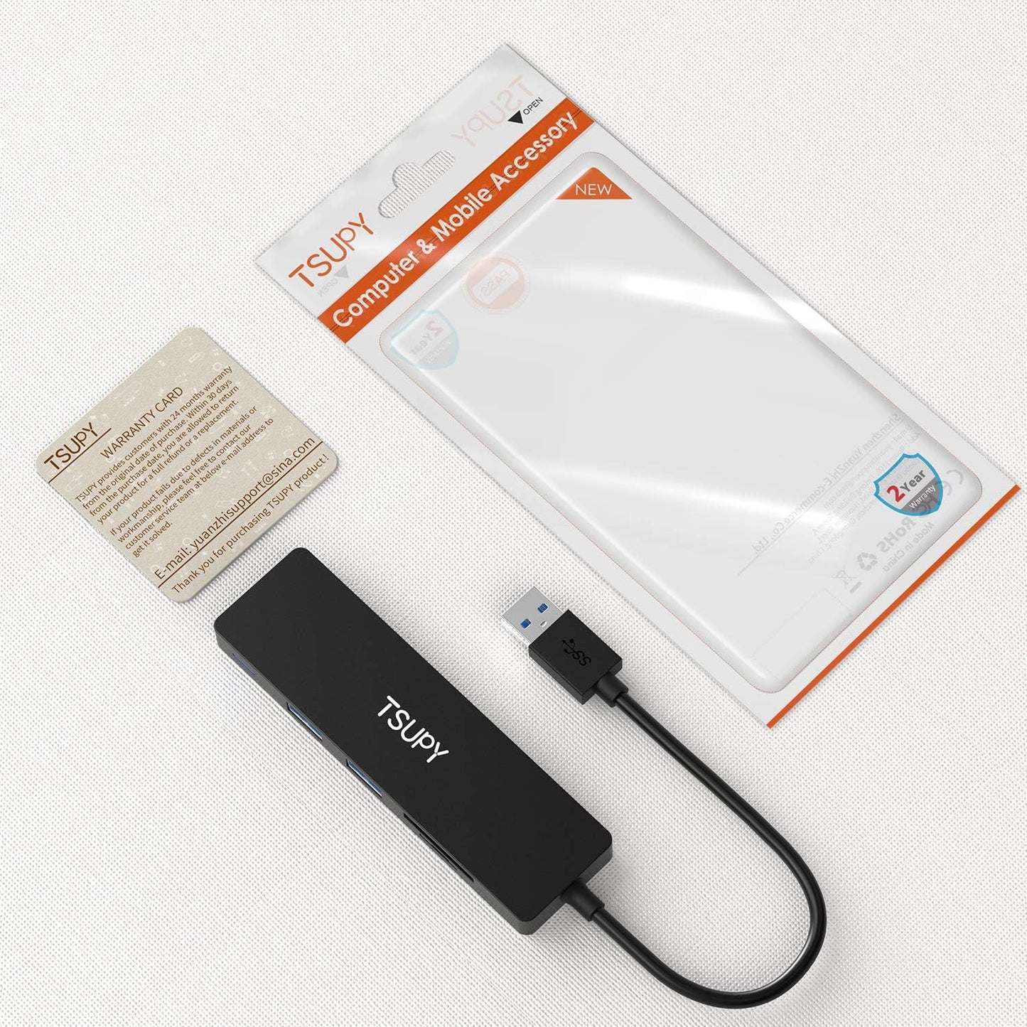 TSUPY 3.0, 5 1 3.0 3 3.0 USB Hub in Multiport Adapter USB Hub with SD Micro SD Card Reader, USB Ports Compatible