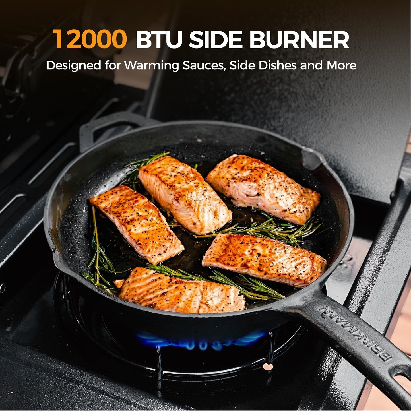 MASTER COOK 4+1 Burners Gas Grill, 518 Sqin Cooking Area, 52,000 BTU Propane Grill with Side Burner, Stainless Steel Cabinet Grill, Silver & Black