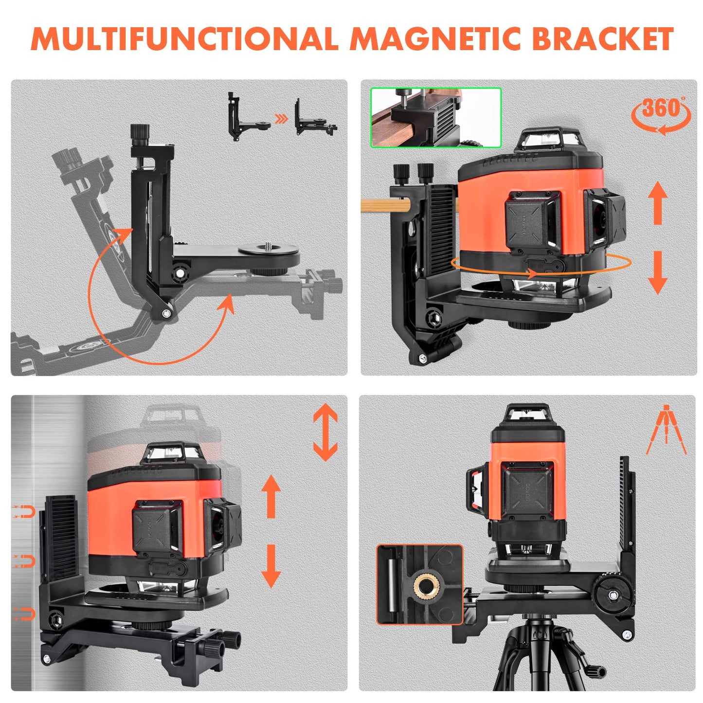 DOVOH K4 4D Laser Level with Receiver and Tripod, Class Ⅱ