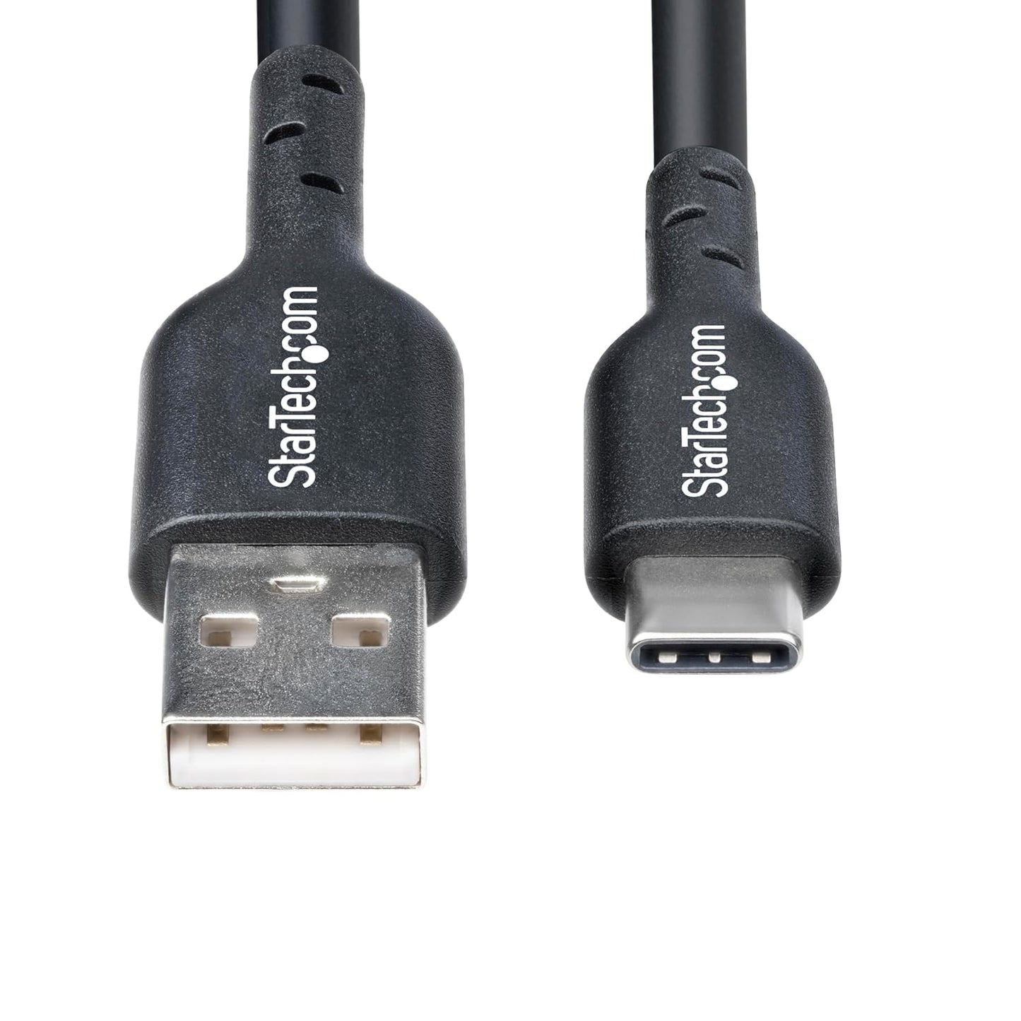 StarTech.com 15ft (4.5m) 3A, 2.0, USB-A to USB-C Charging Cable, Charge & Sync, USB TPE Jacket, Black USB Charging Cord